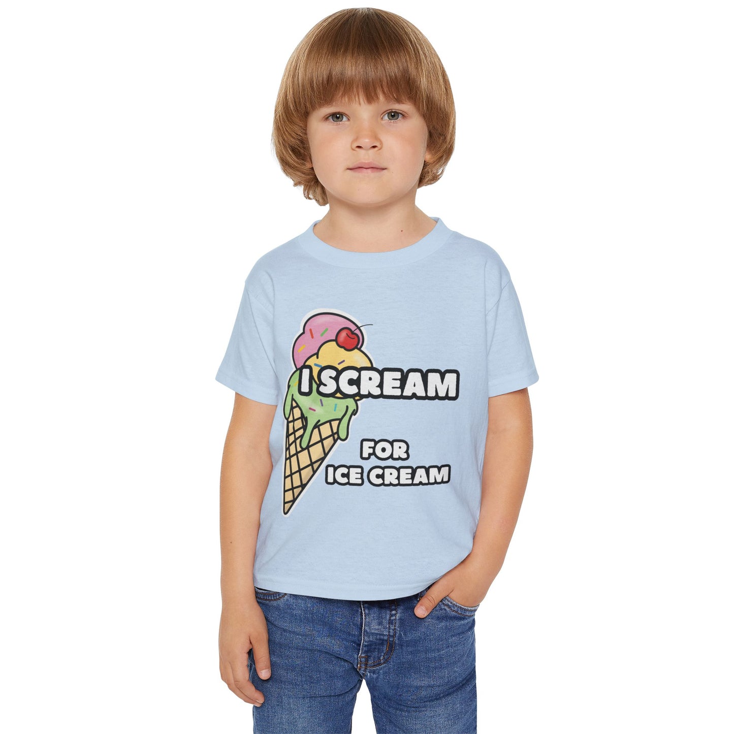 Cute Toddler T-Shirt - I Scream for Ice Cream, Summer Tee for Kids, Birthday Gift, Fun Humorous Shirt, Toddler Apparel