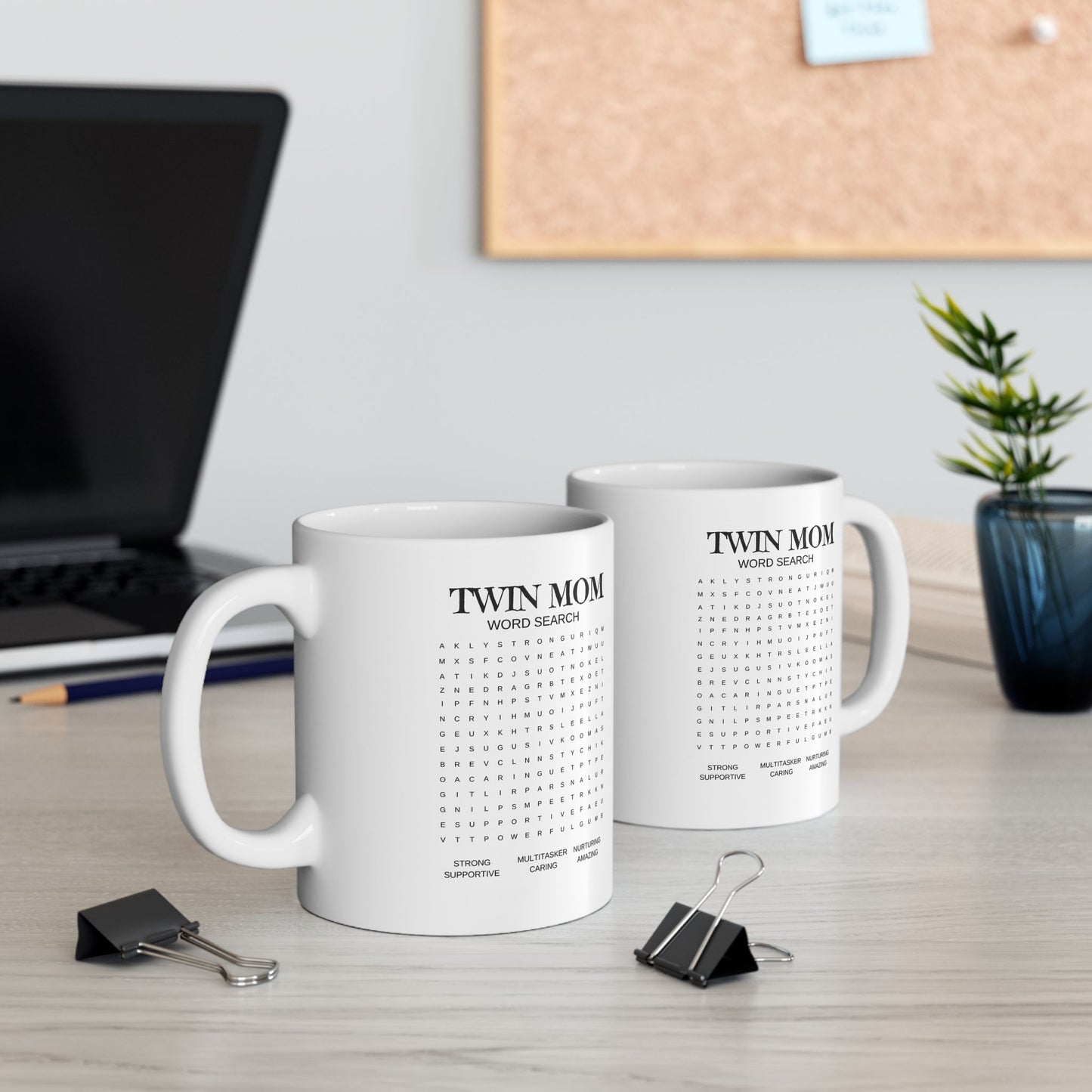 Twin Moms Word search Ceramic Mug