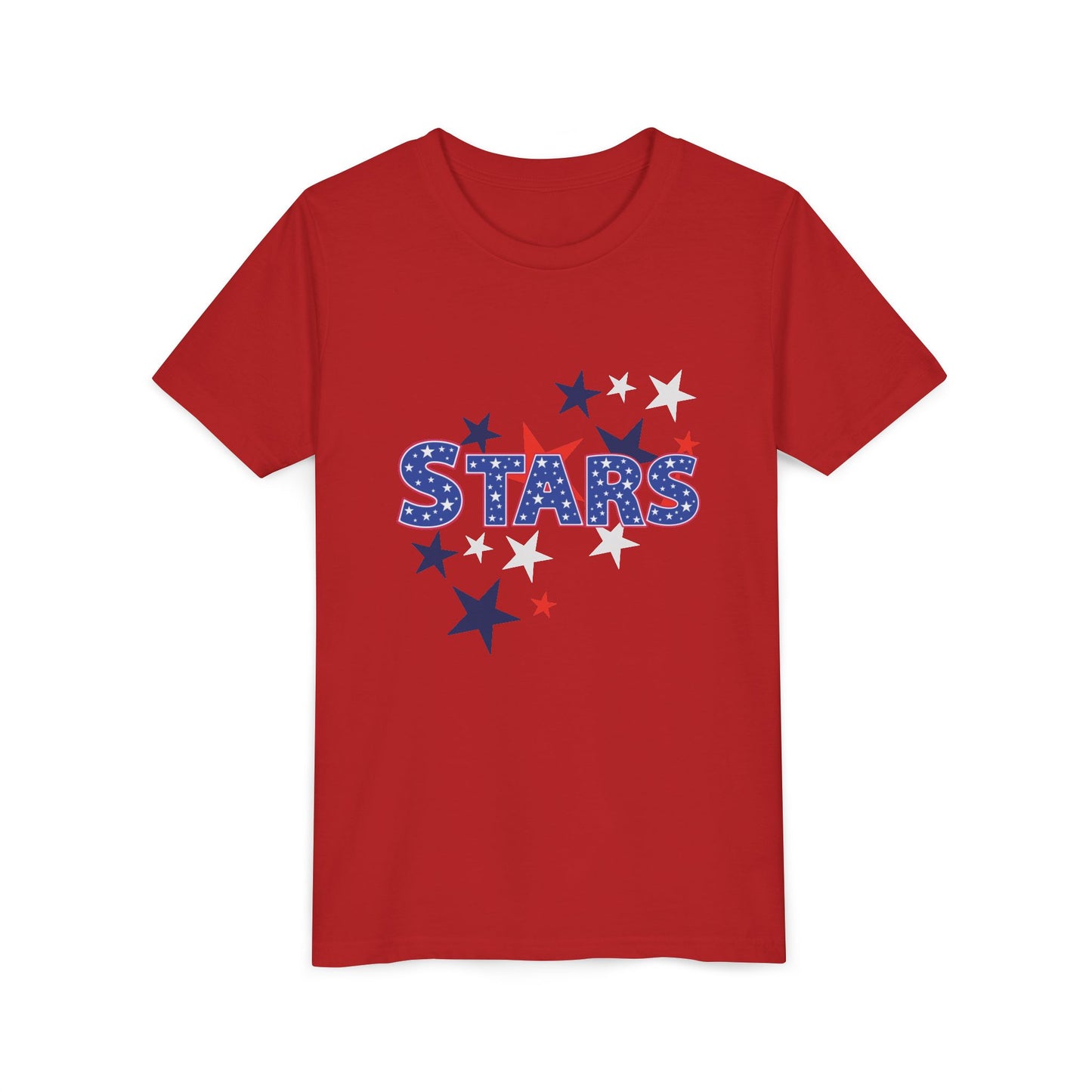 4th July -Youth Stars Tee - Patriotic Red White Blue Kids Shirt