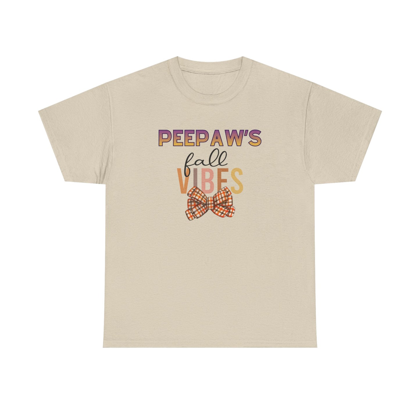 Pepaw's Fall Vibes T-Shirt — Grandpa Autumn Plaid Bow Tee