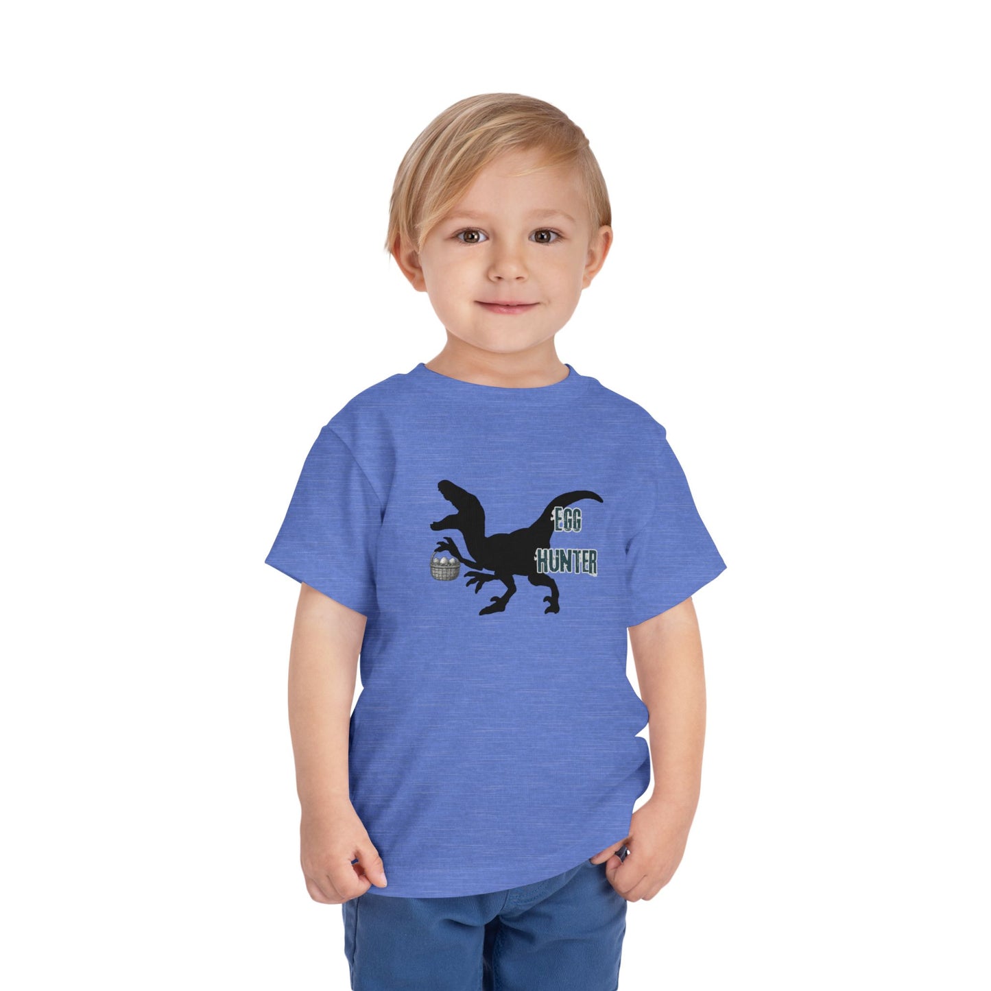 kids 2-5 years Tee — "Egg Hunter" Dinosaur Easter Shirt