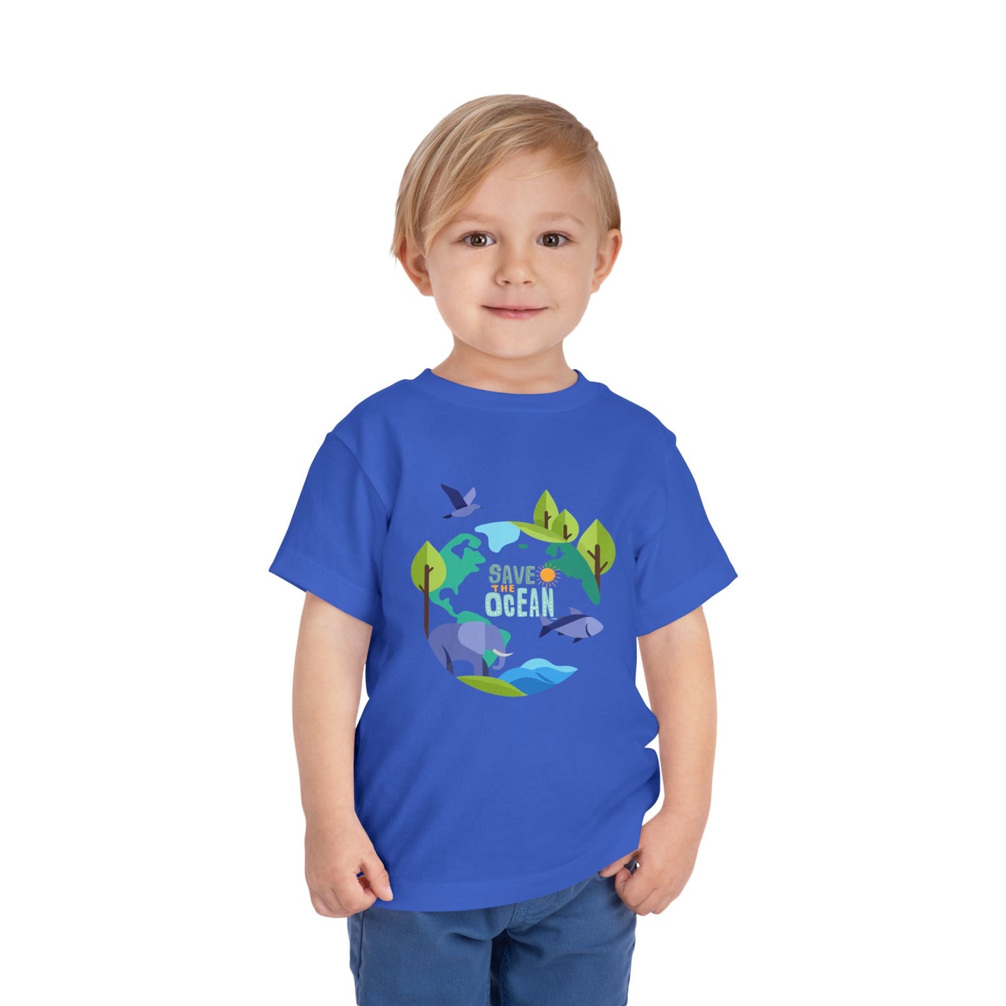 Toddler Tee - "Save the Ocean" Eco Wildlife Graphic