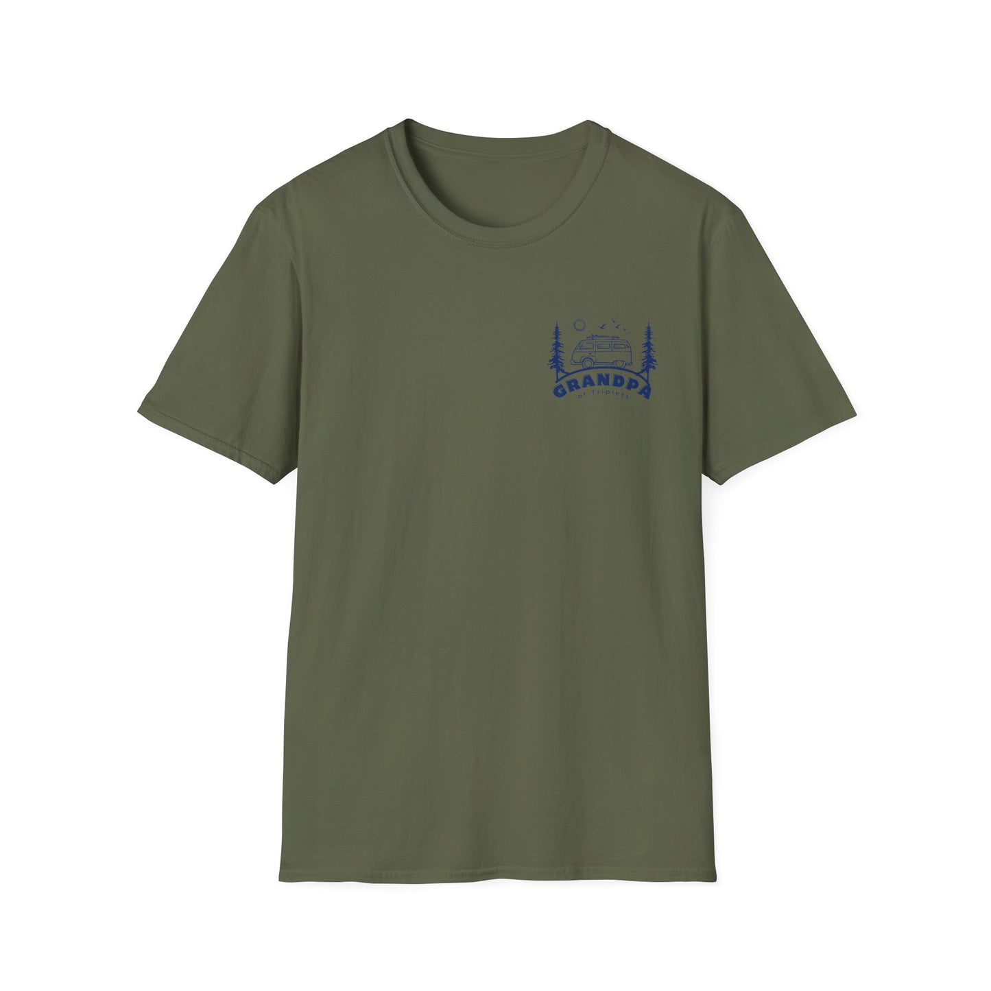 Grandpa of Triplets- Camper Graphic T-Shirt — front and Back Designs
