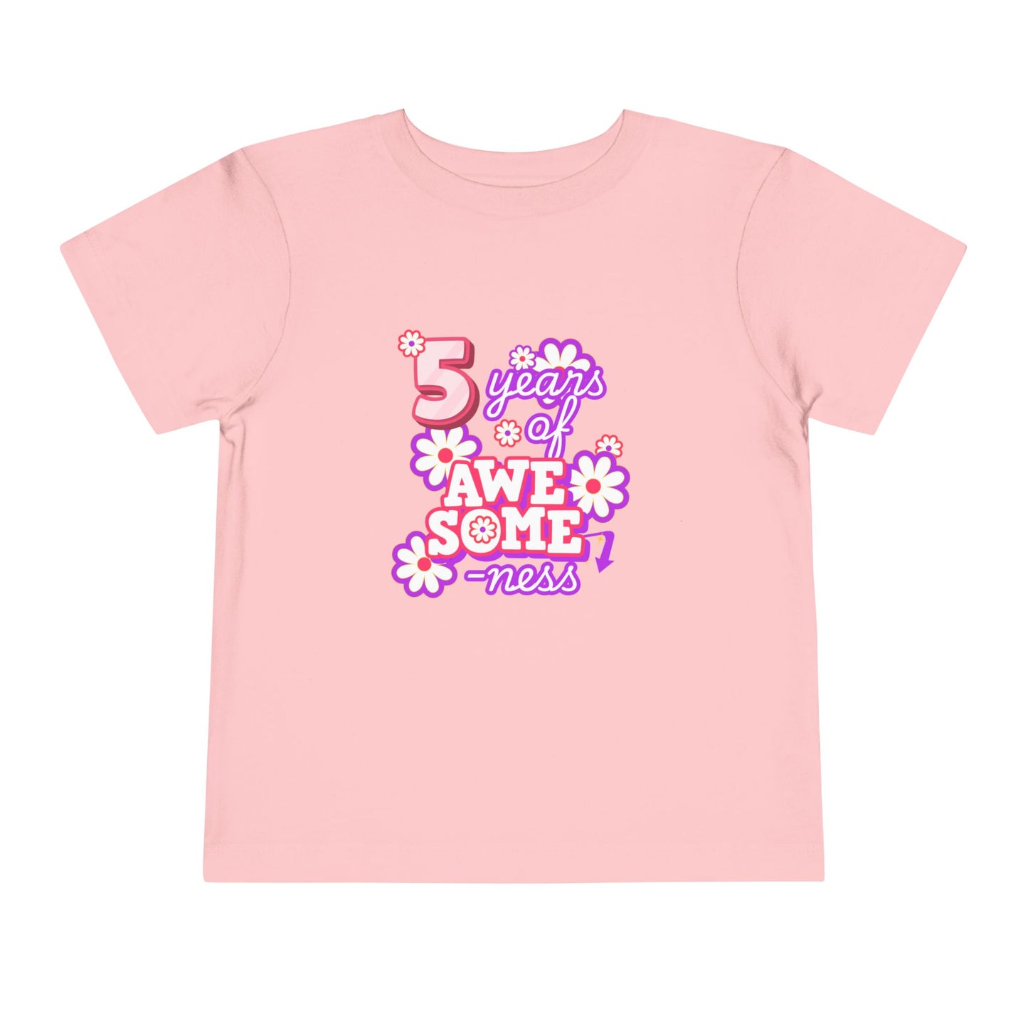 5th Birthday Tee — "5 Years of Awesomeness" Birthday Shirt (Girls)