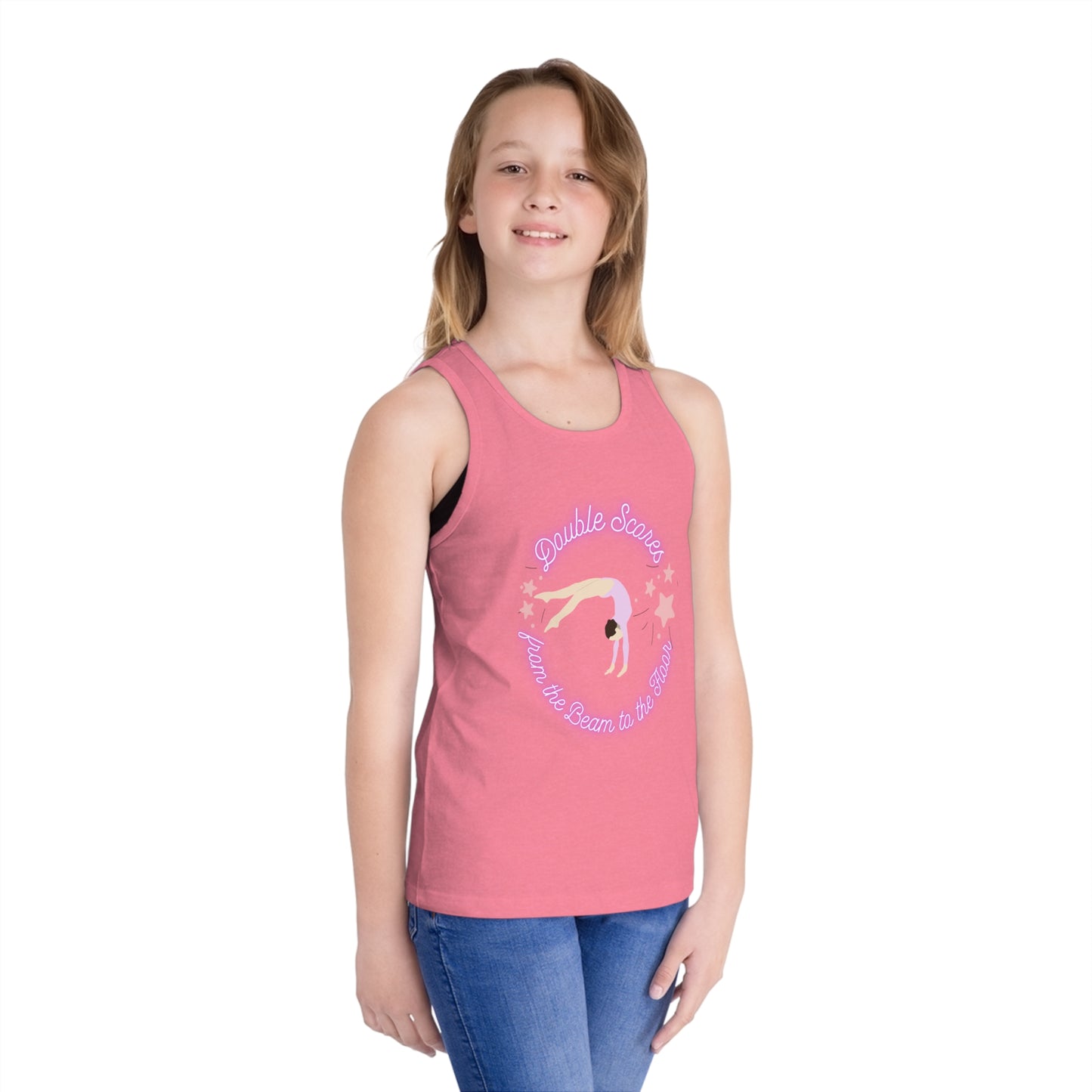 Gymnastics Kids Tank Top — "Double Scores from the beam to the floor"