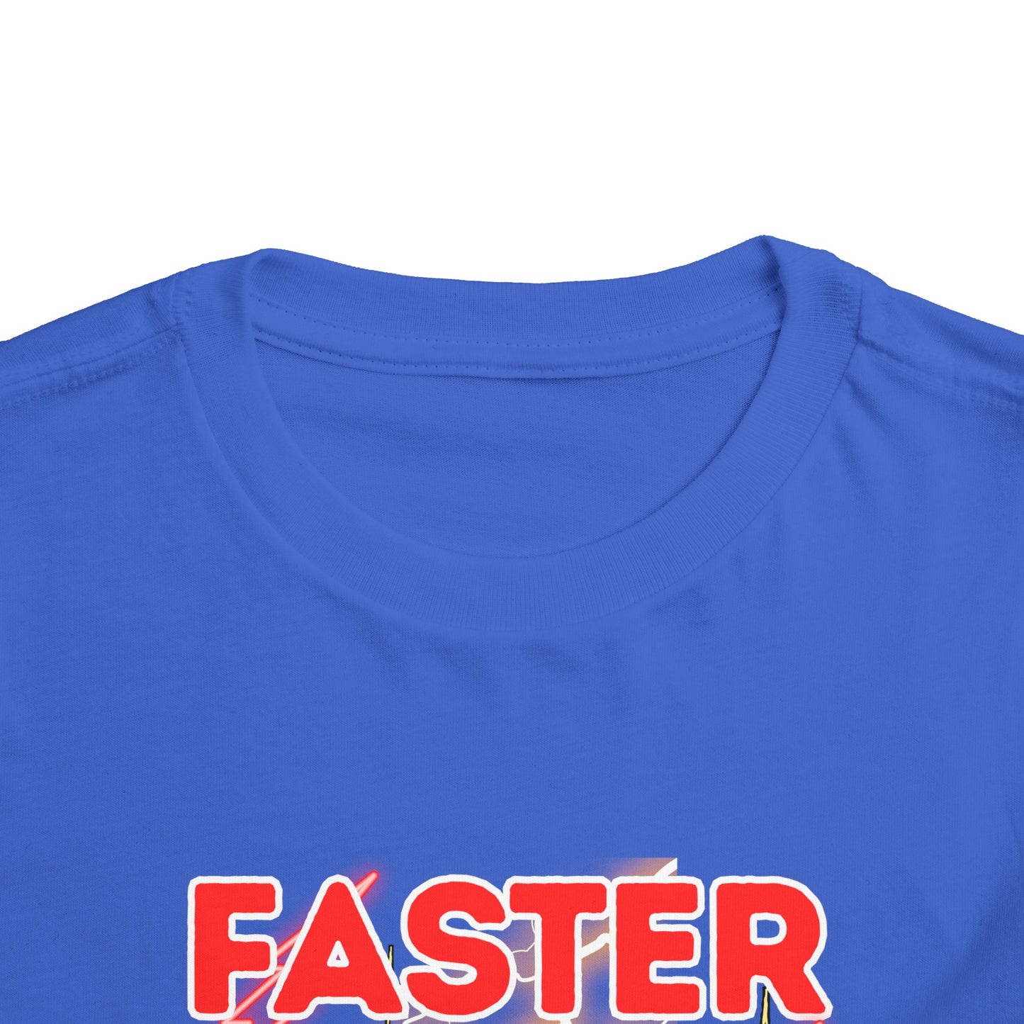 Toddler Tee — "Faster Than My Dad" Racecar Graphic