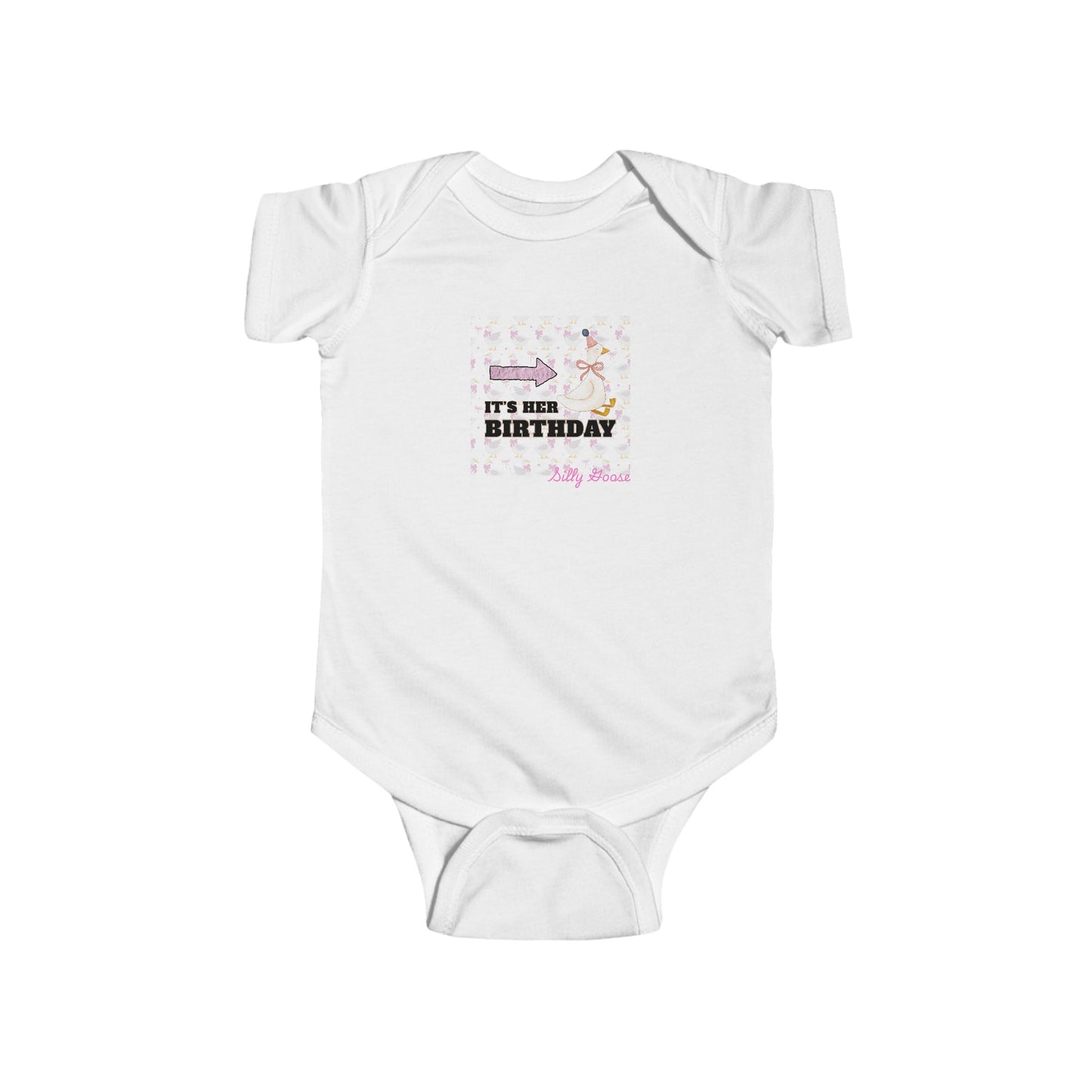 Twin Girls Bodysuit — "It's her Birthday" Silly Goose- Baby Onesie