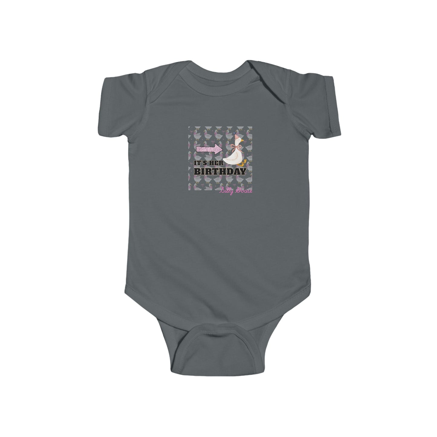 Twin Girls Bodysuit — "It's her Birthday" Silly Goose- Baby Onesie