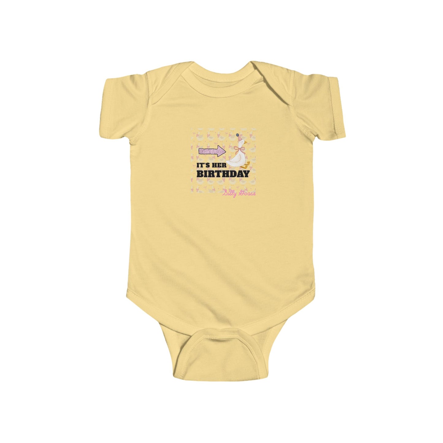 Twin Girls Bodysuit — "It's her Birthday" Silly Goose- Baby Onesie