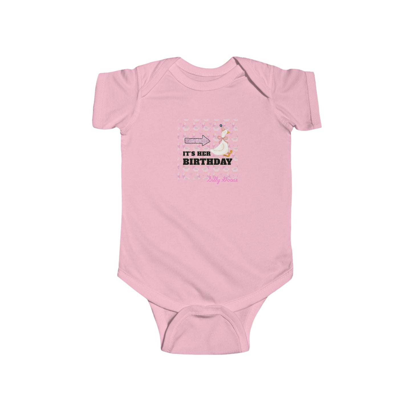 Twin Girls Bodysuit — "It's her Birthday" Silly Goose- Baby Onesie