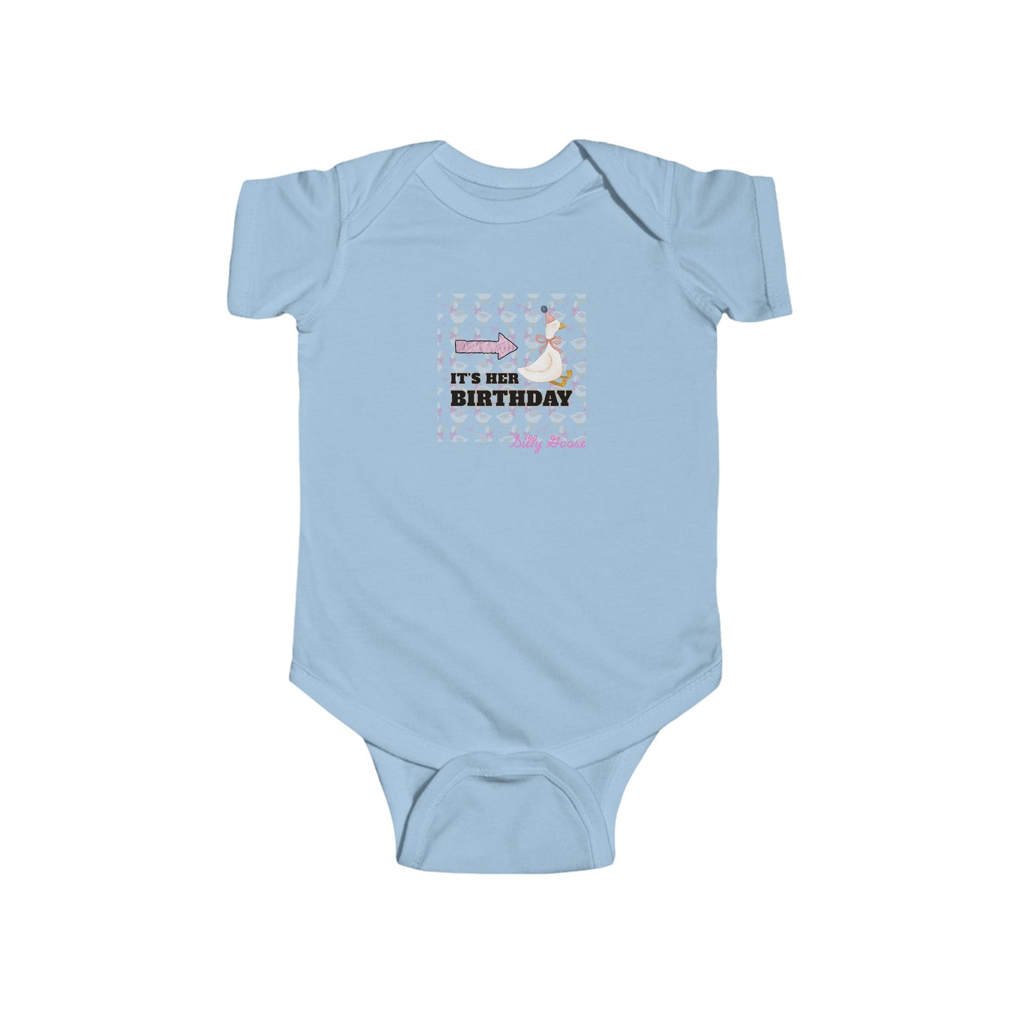Twin Girls Bodysuit — "It's her Birthday" Silly Goose- Baby Onesie