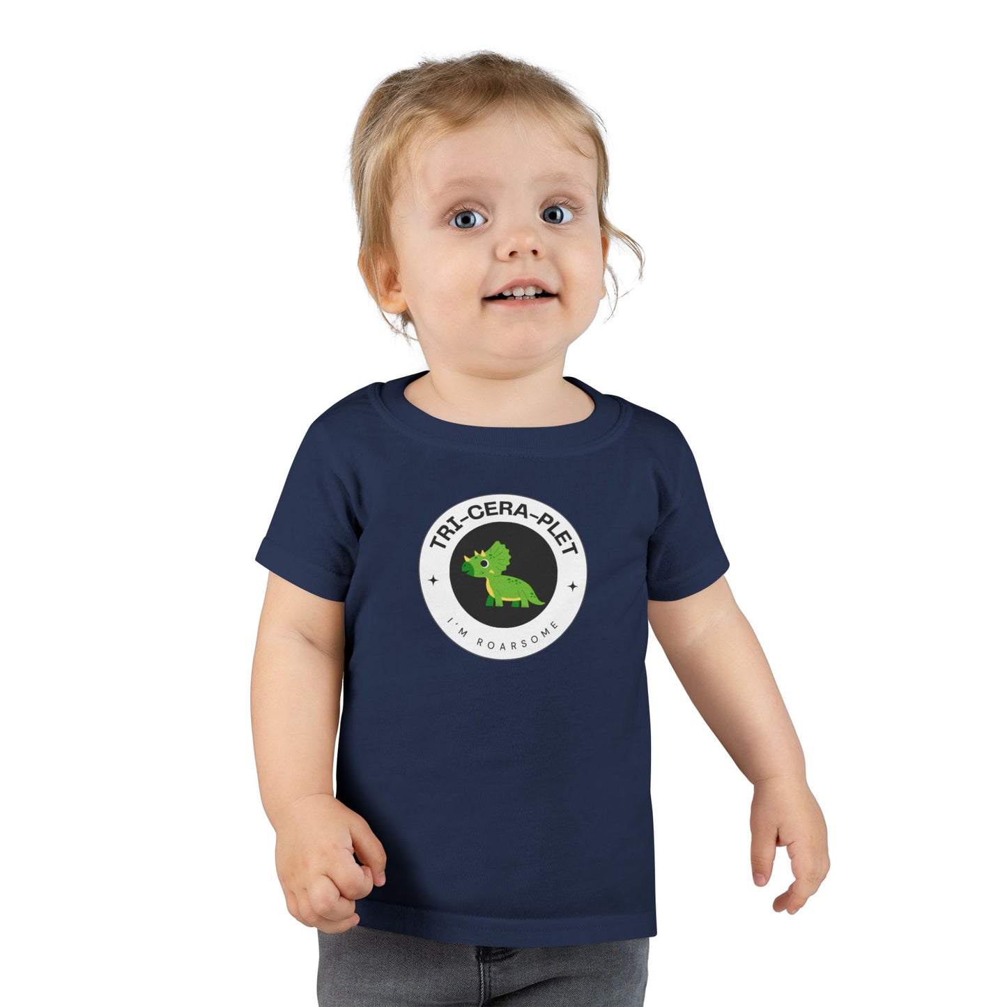 Tri-cera-plet: I'm Roarsome! Triplet Toddler Dinosaur T-shirt – (Ages 2-6 Years)