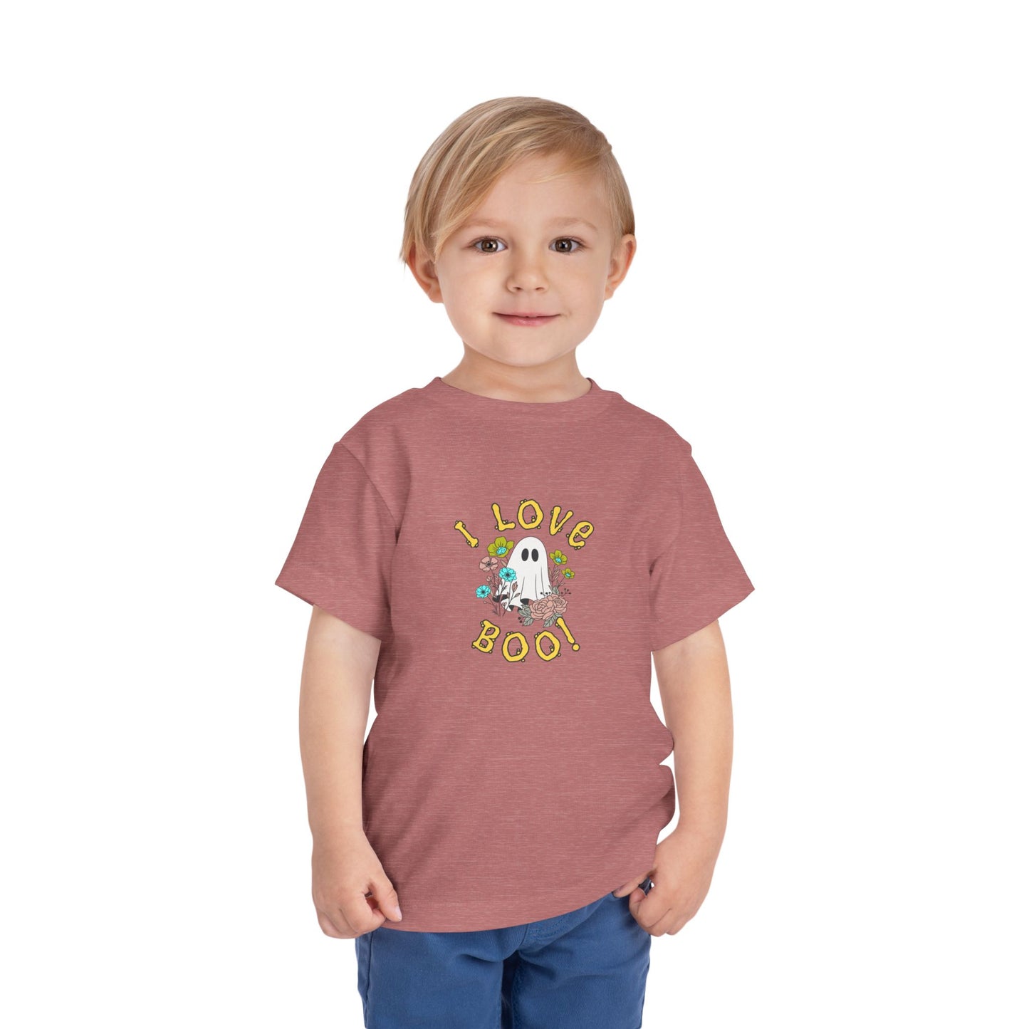 Adorable Toddler Halloween T-shirt - I Love Boo! Cute Ghost Design for Kids, Halloween Costume, Fall Celebration, Trick-or-Treat
