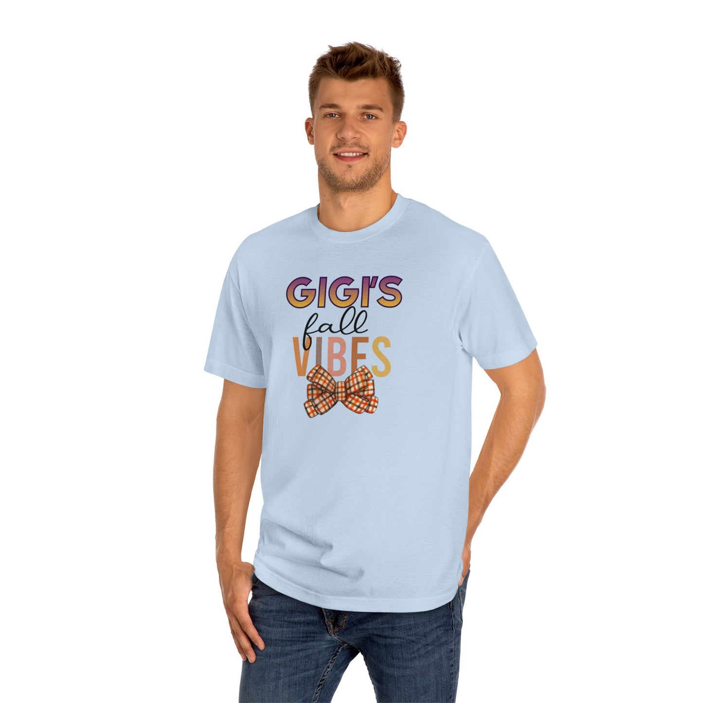 Gigi's Fall Vibes Tee — Plaid Bow Grandma Autumn Shirt