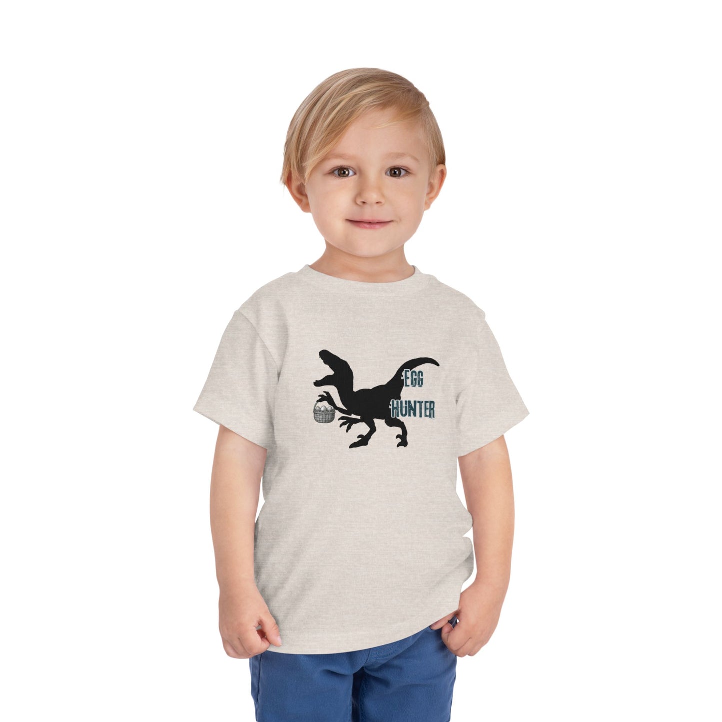 kids 2-5 years Tee — "Egg Hunter" Dinosaur Easter Shirt