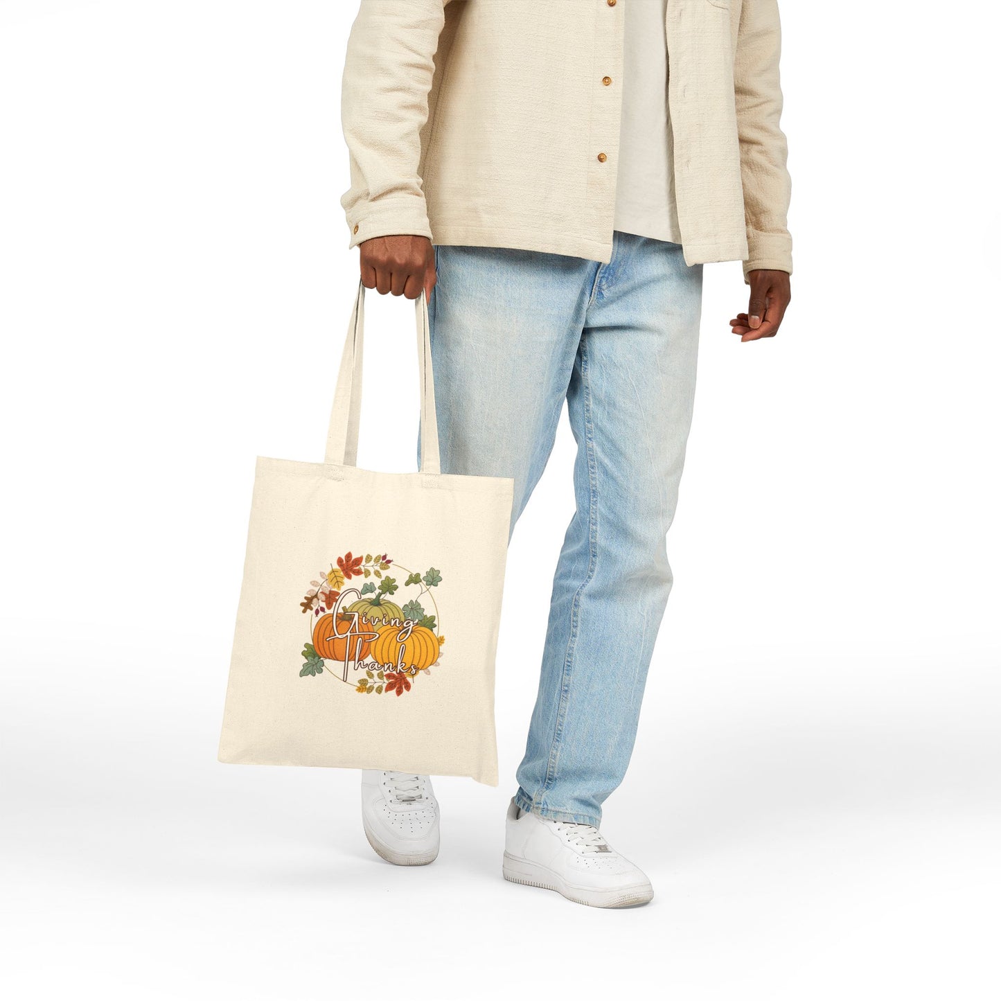 Giving Thanks, Harvest Vibes Cotton Canvas Tote Bag