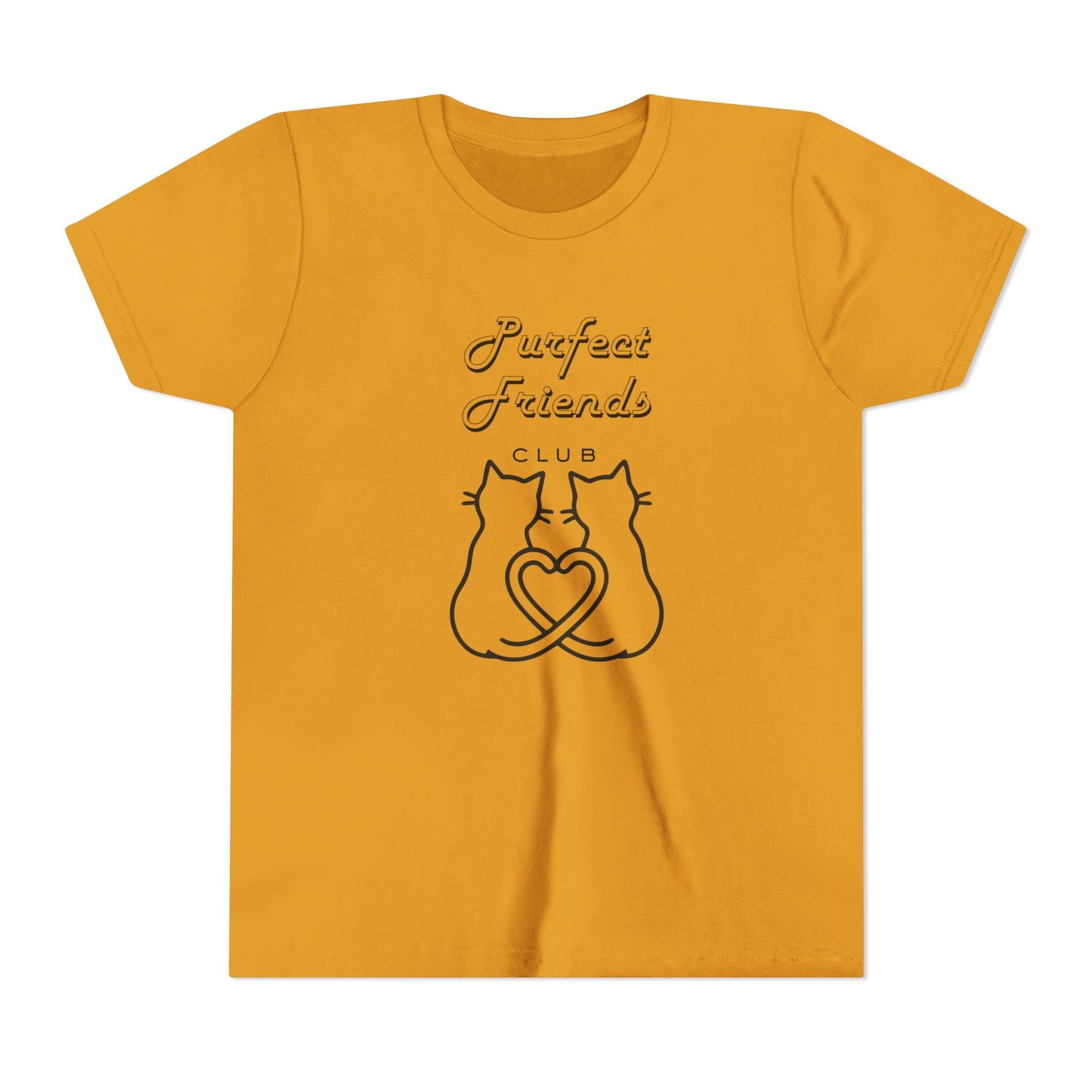 Youth Tee — "Purrfect Friends Club" Cat Graphic