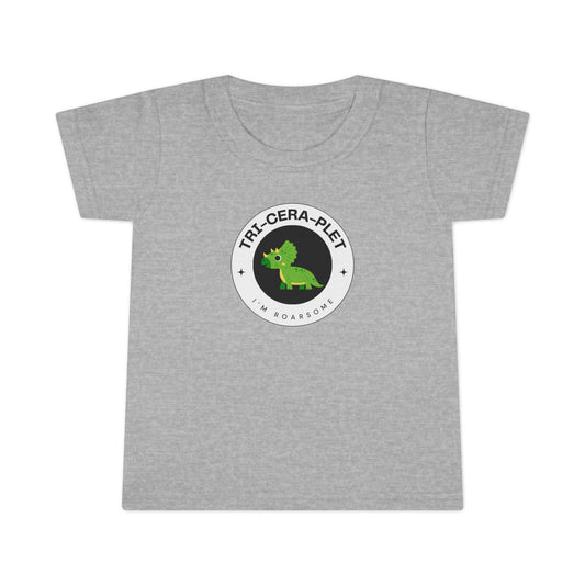 Tri-cera-plet: I'm Roarsome! Triplet Toddler Dinosaur T-shirt – (Ages 2-6 Years)