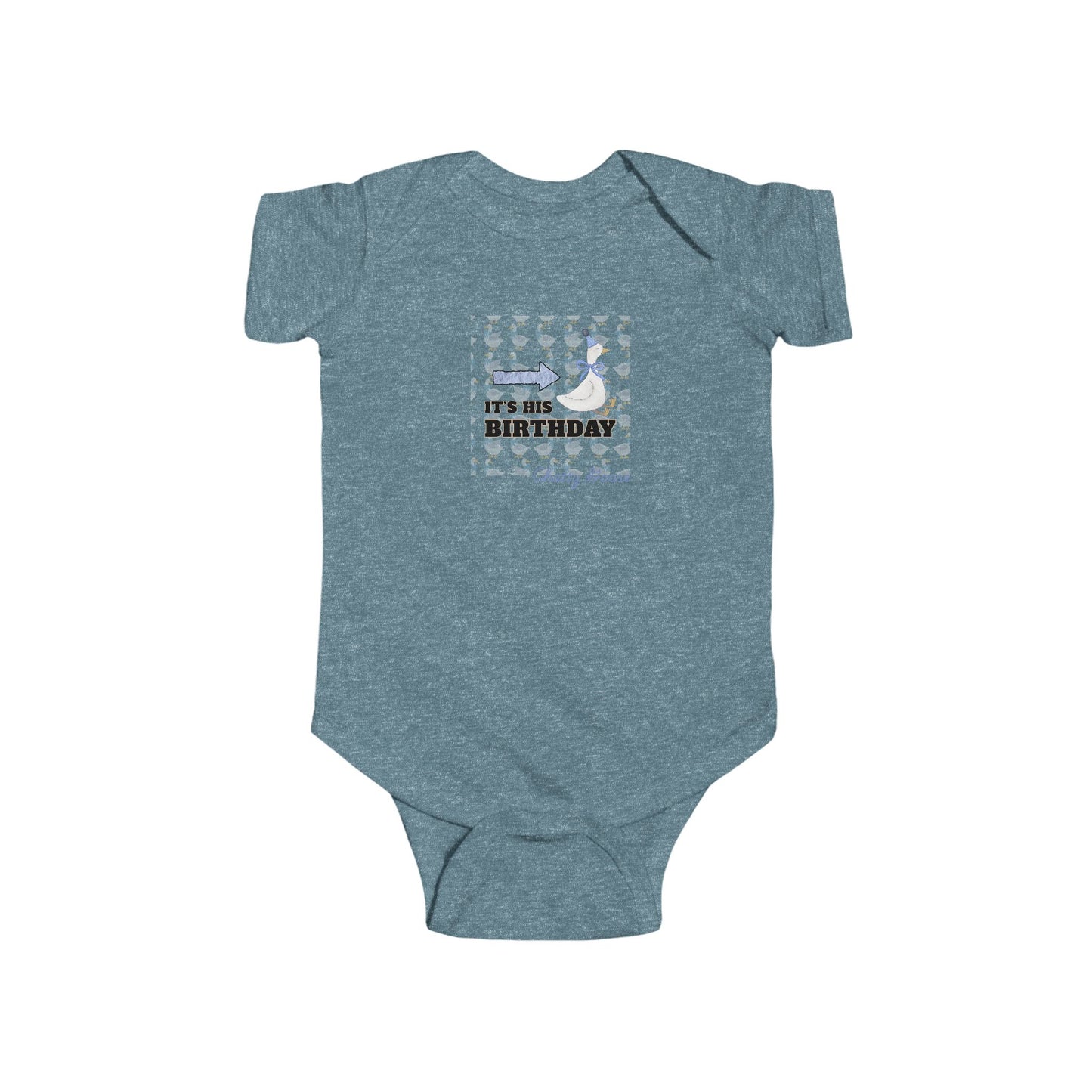 Twin boys Bodysuit — "It’s His Birthday" Chatty Goose- First Birthday Baby Onesie