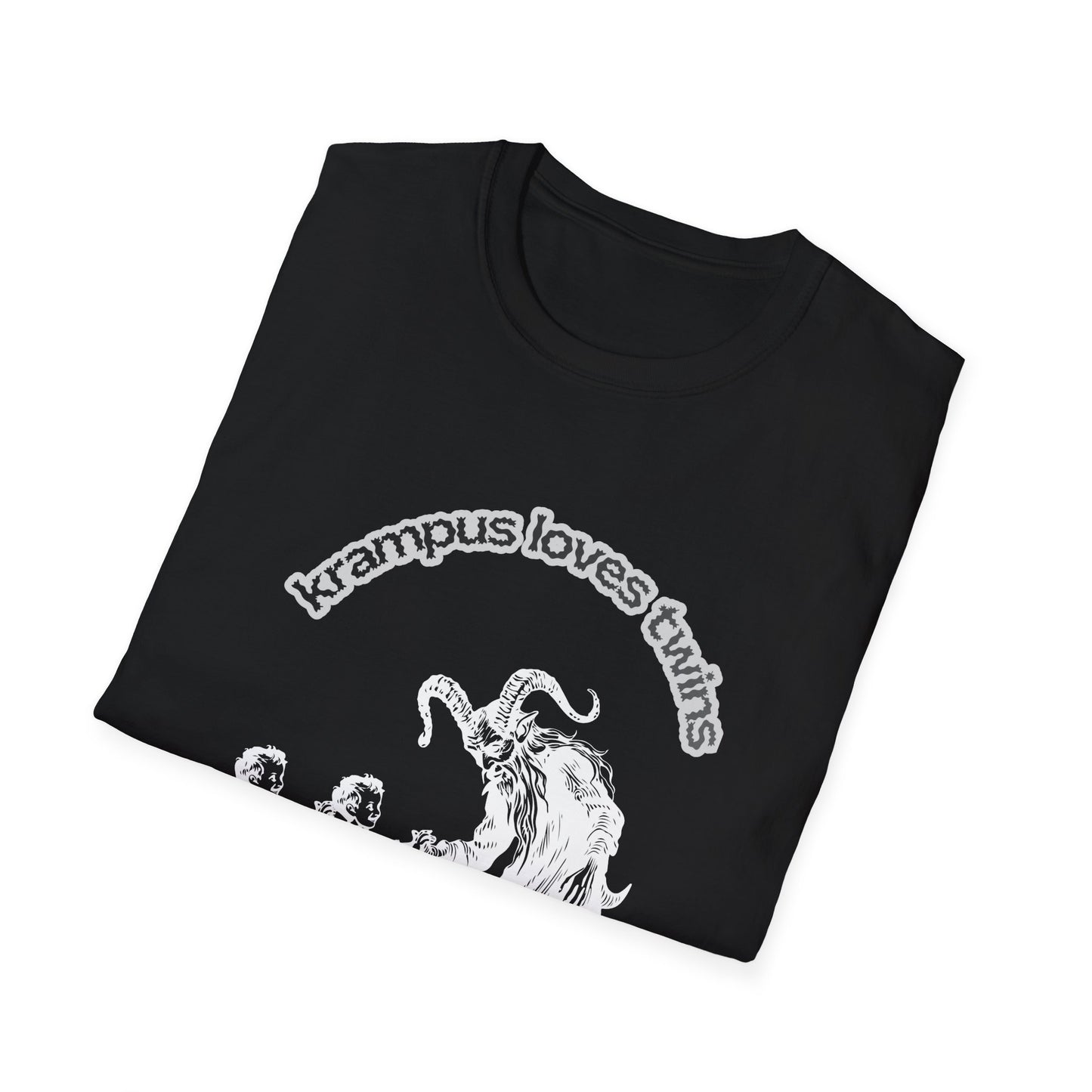 Krampus Loves Twins- Horror Theme Twin Parent Shirt — Funny Gothic Holiday Tee