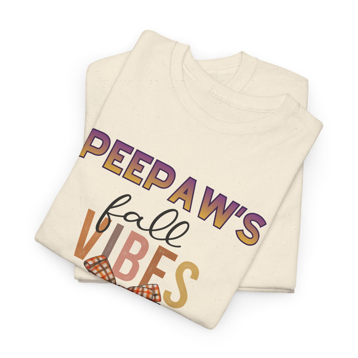 Pepaw's Fall Vibes T-Shirt — Grandpa Autumn Plaid Bow Tee