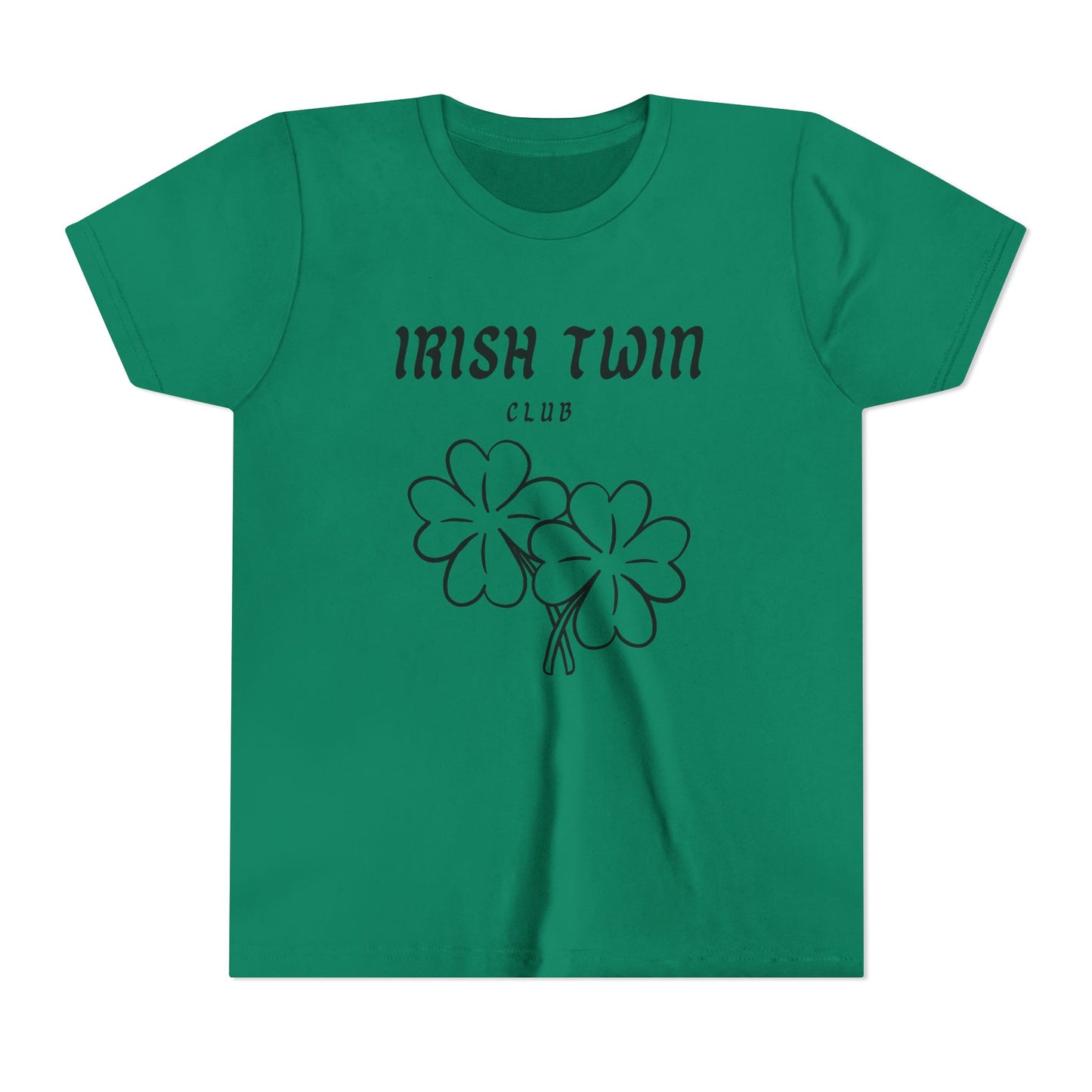 Youth Tee - "Irish Twin Club" Shamrock Graphic for St. Patrick's Day