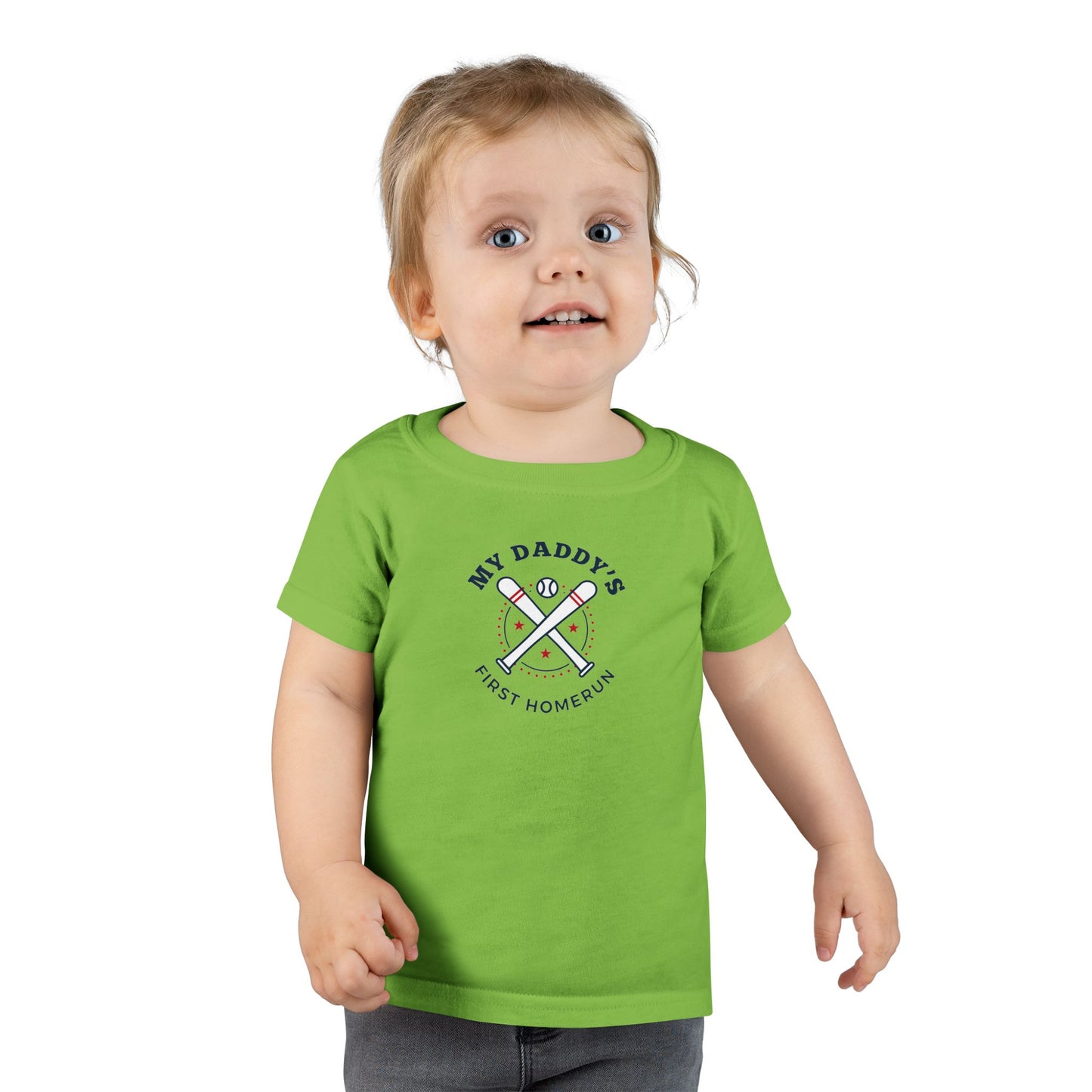 Family Matching-Baseball-"My Daddy's First Home Run" Toddler T-Shirt - Ages 2-6 Years)