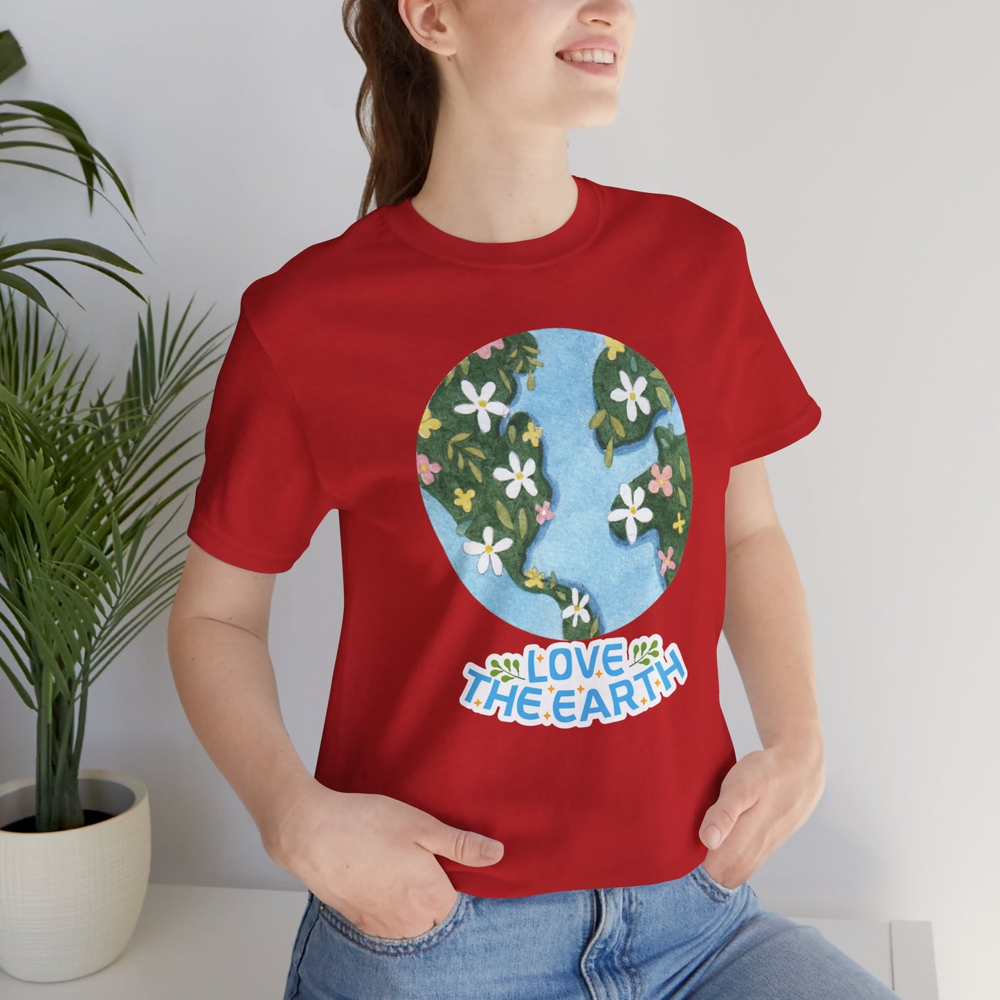 Love The Earth Floral Globe Tee — Eco-Friendly Earth Day T-Shirt