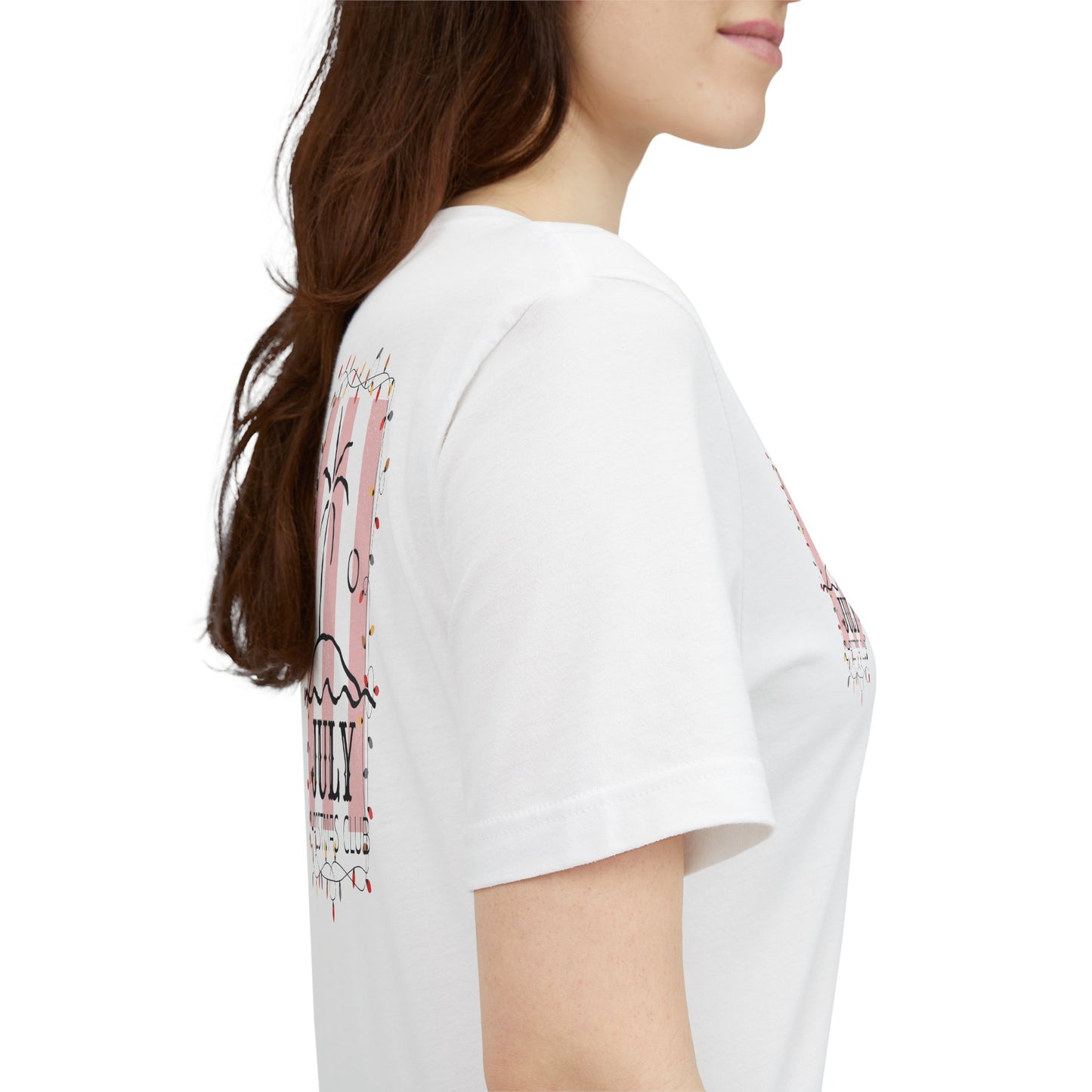 July Christmas Club — Tropical Palm & Holiday Lights Beach Shirt- FRONT AND BACK DESIGN