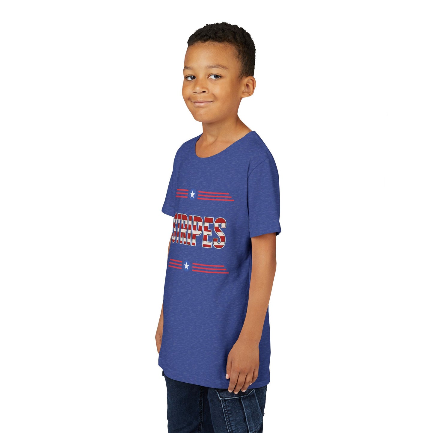 Youth Tee — "Stripes" Patriotic Kids T-Shirt (Red, White & Blue)