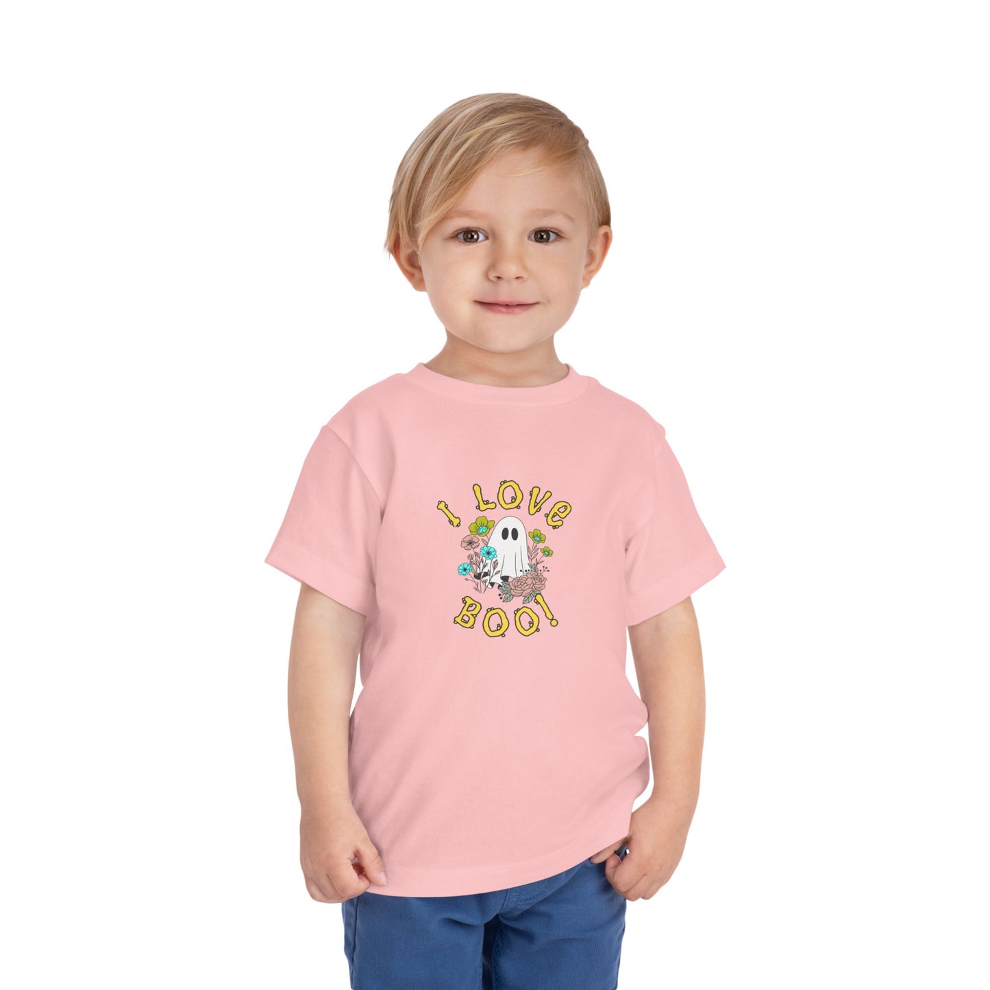 Adorable Toddler Halloween T-shirt - I Love Boo! Cute Ghost Design for Kids, Halloween Costume, Fall Celebration, Trick-or-Treat