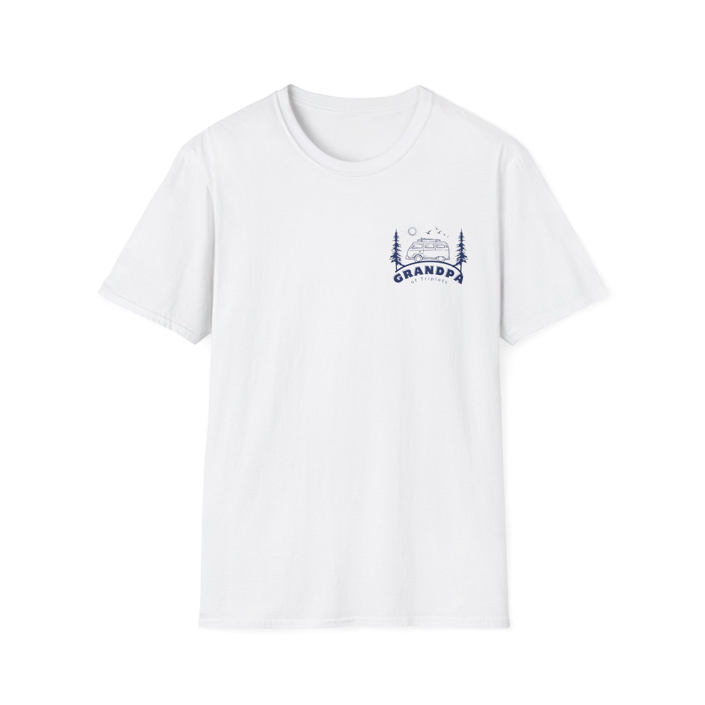 Grandpa of Triplets- Camper Graphic T-Shirt — front and Back Designs