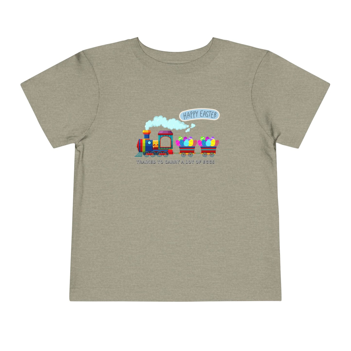 Toddler Easter Tee "Trained to carry lots of eggs" — Cute Train themed boy Shirt