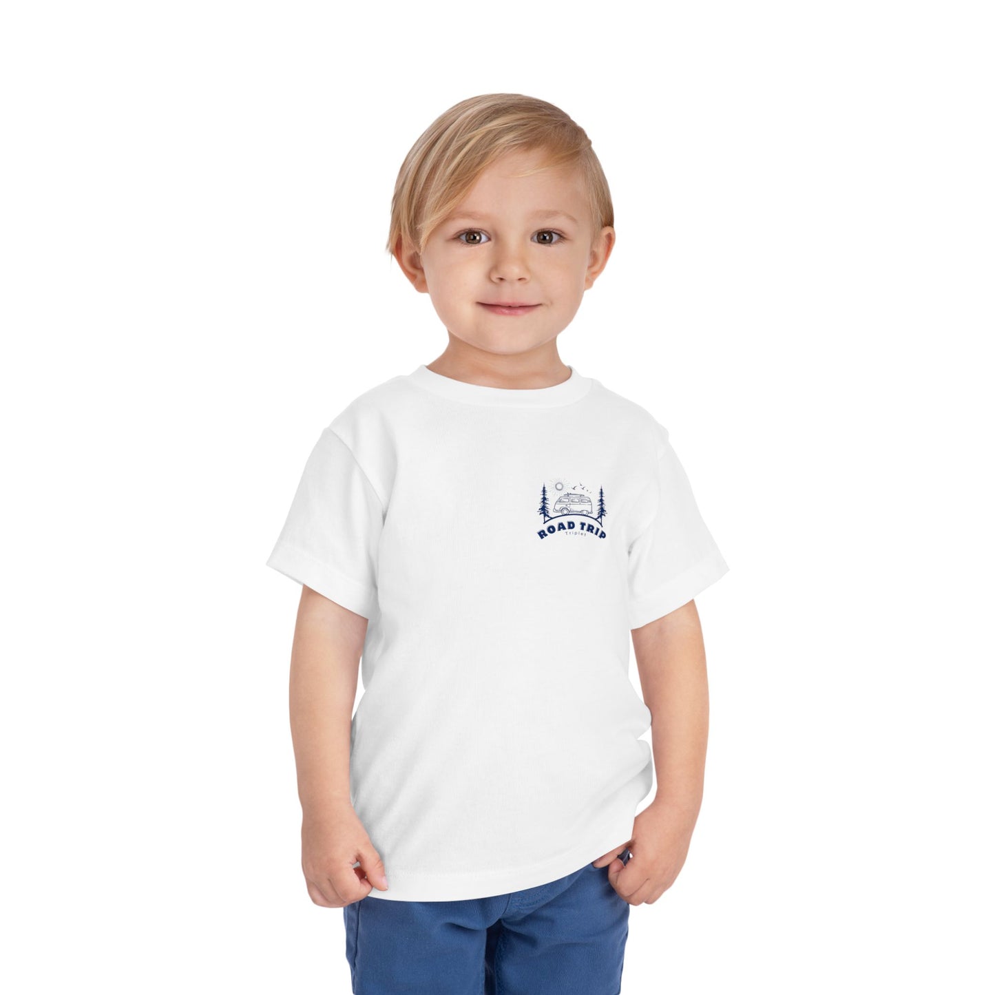 Toddler Triplet Shirt — 'Road Trip' Camper Van Graphic-Front and Back Designs