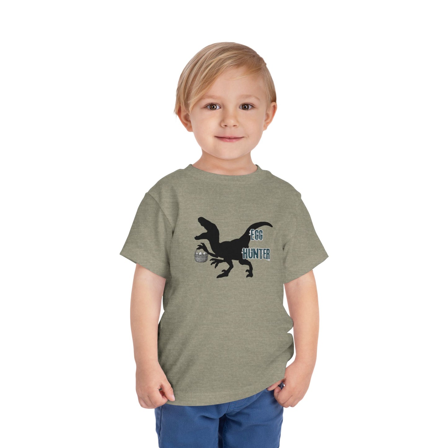 kids 2-5 years Tee — "Egg Hunter" Dinosaur Easter Shirt