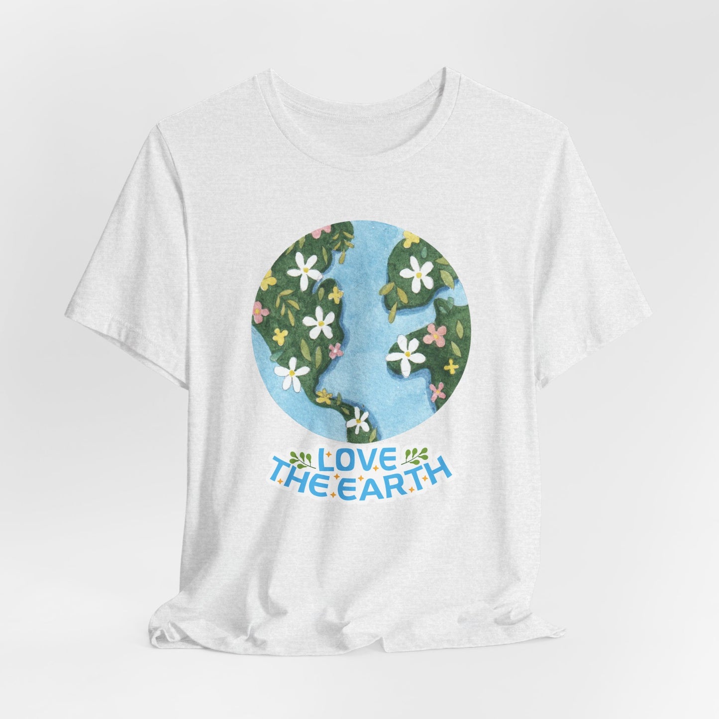 Love The Earth Floral Globe Tee — Eco-Friendly Earth Day T-Shirt