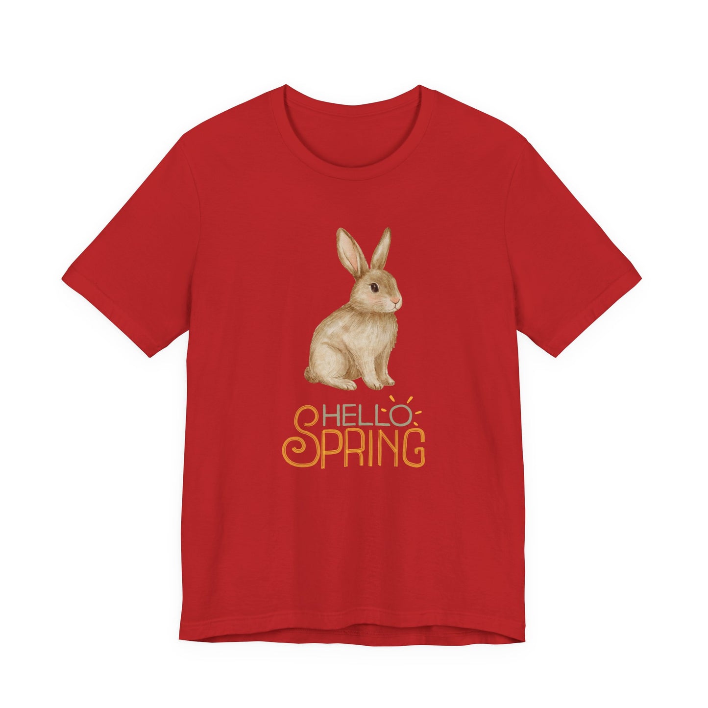 Hello Spring Bunny T-Shirt — Cute Watercolor Rabbit Spring Tee