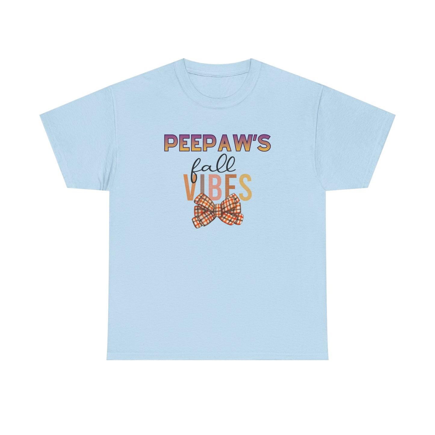 Pepaw's Fall Vibes T-Shirt — Grandpa Autumn Plaid Bow Tee