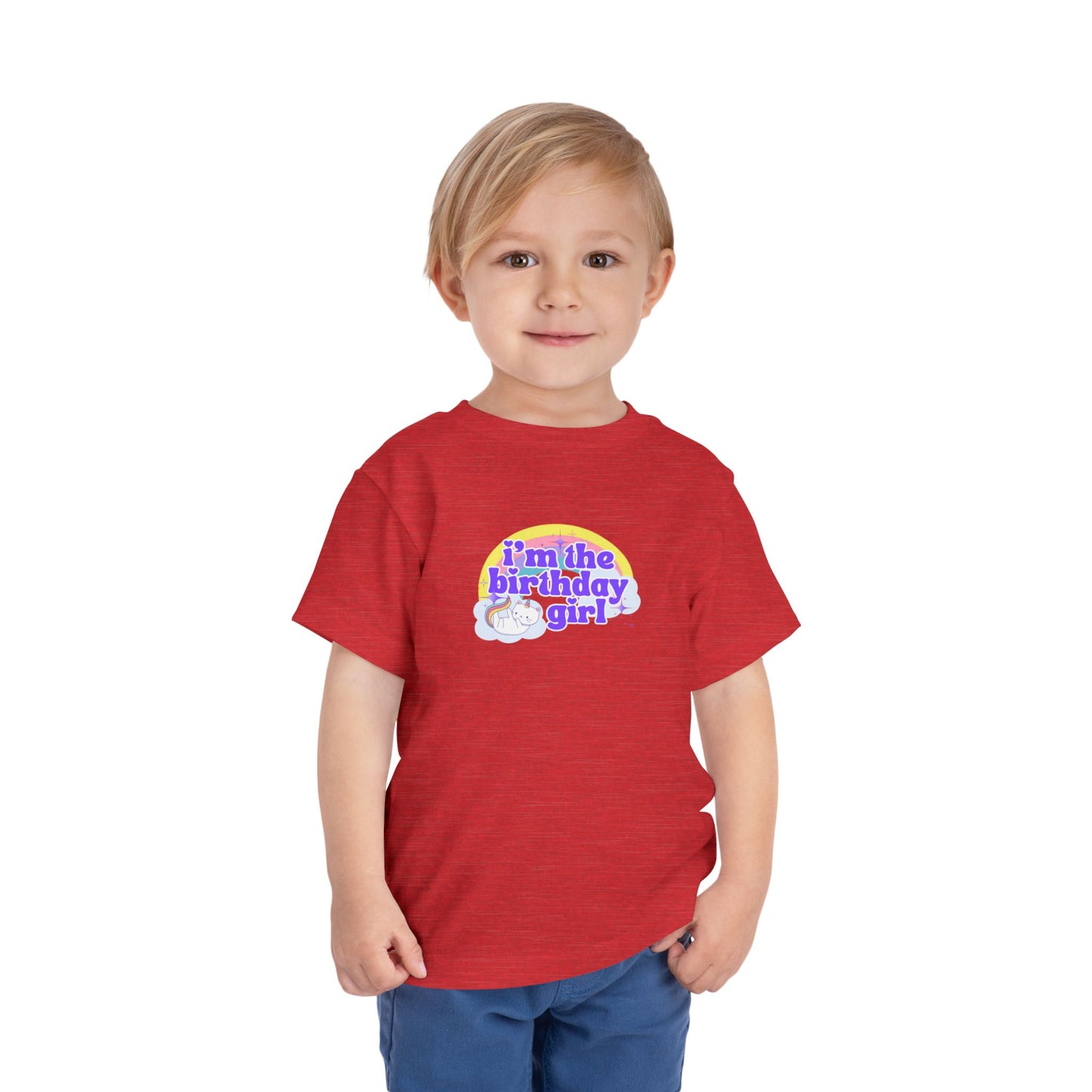 Birthday Girl Kids 2 to 5 years Tee — "I'm the Birthday Girl" Cat Unicorn Party Shirt