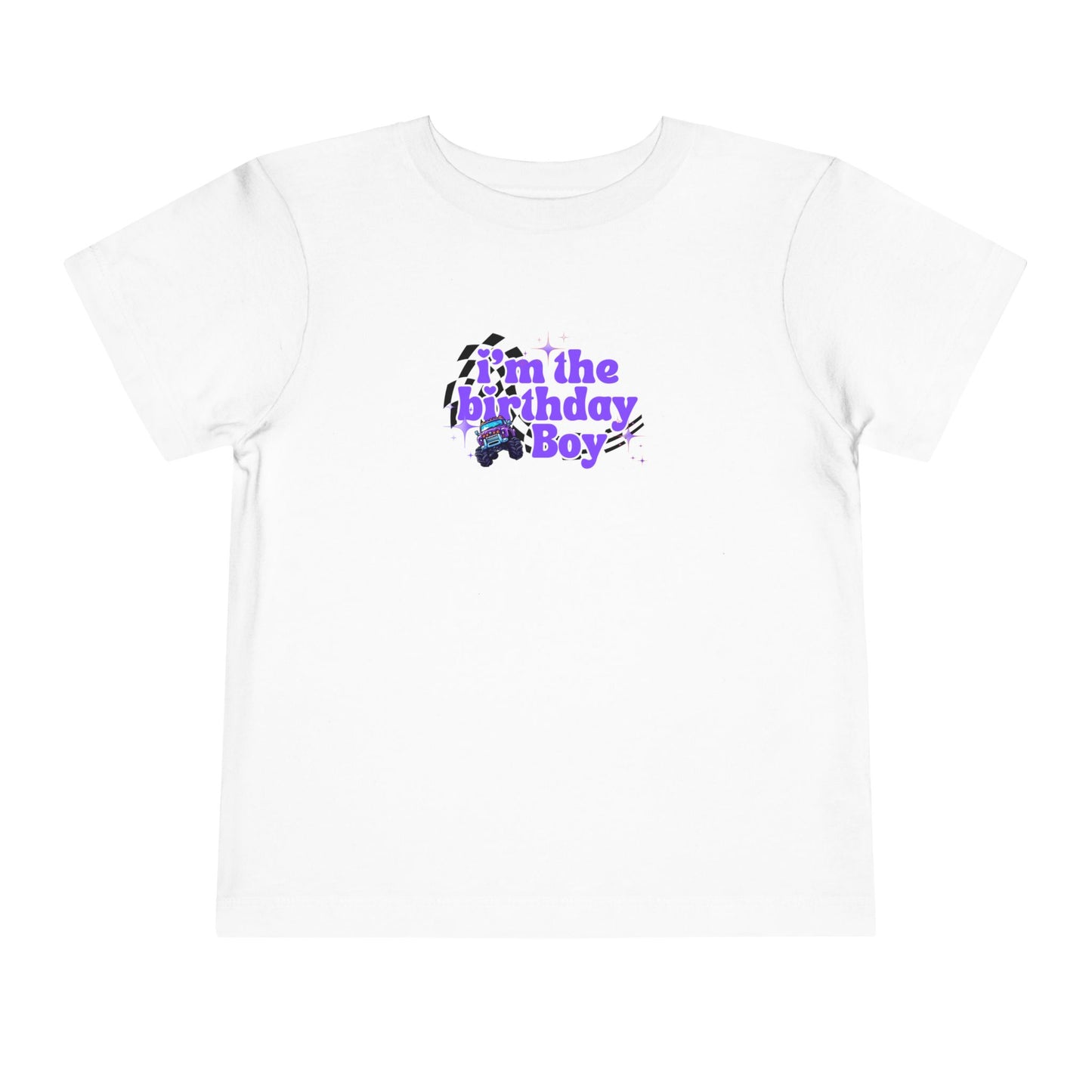 Birthday Boy Kids 2 to 5 Years Tee — 'I'm the Birthday Boy' Purple Racing Design