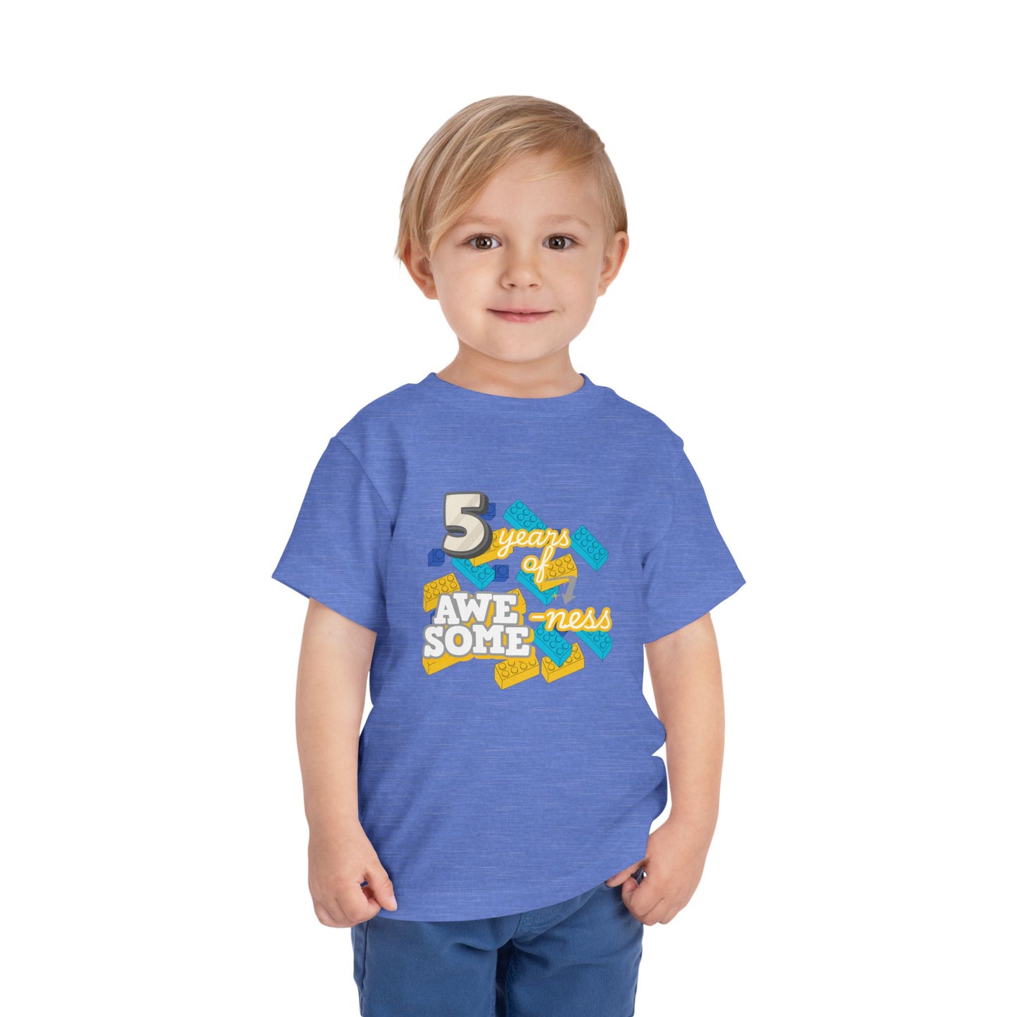 5 Years of Awesome-ness Lego Tee — Birthday Shirt for 5-Year-Olds