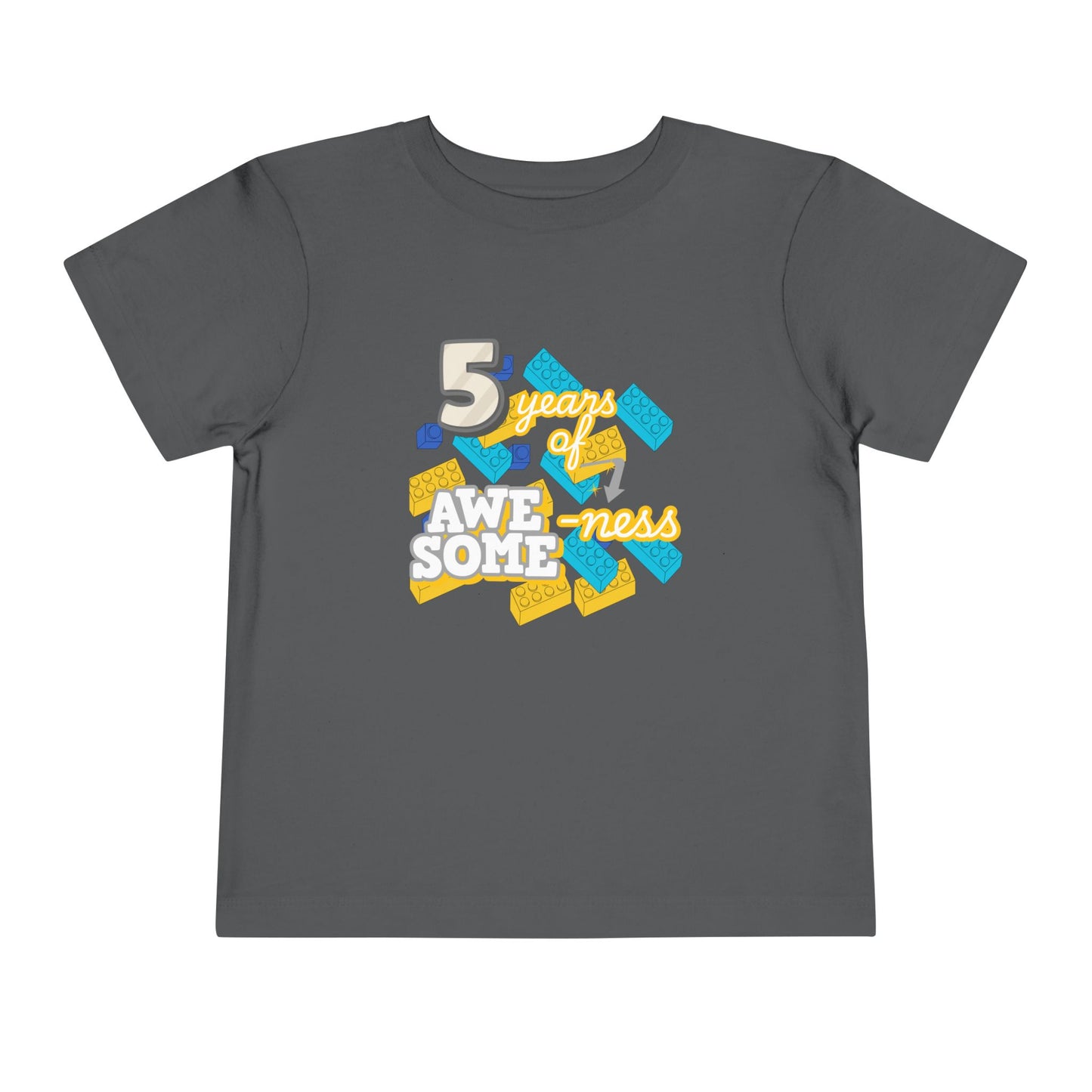 5 Years of Awesome-ness Lego Tee — Birthday Shirt for 5-Year-Olds