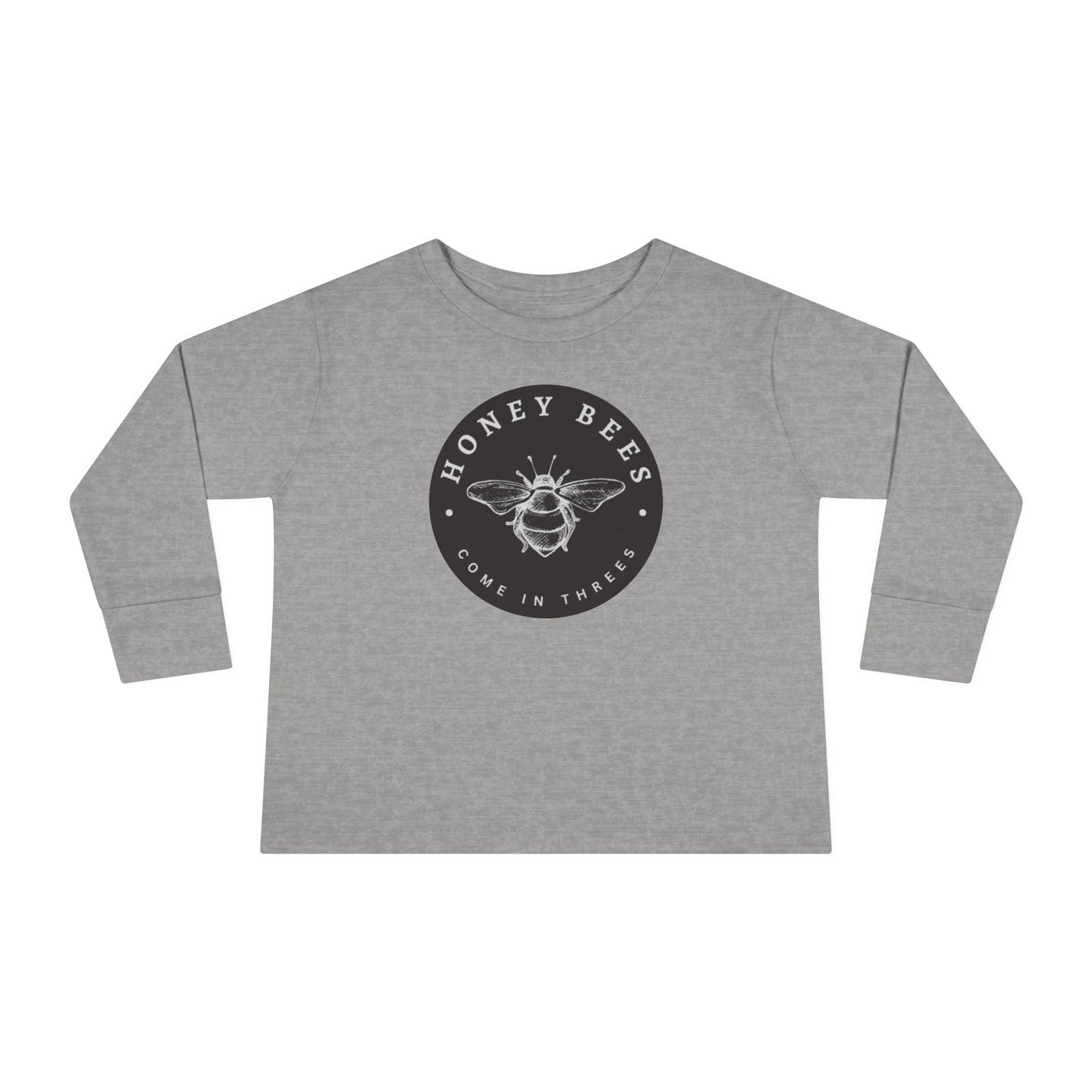 Honey Bees Come in Threes -2 -6 Years Old-Toddler Long Sleeve Tee, Toddler Gifts, Kids Apparel, Triplet Tee, Bee Lover Shirt, Matching Baby Outfit