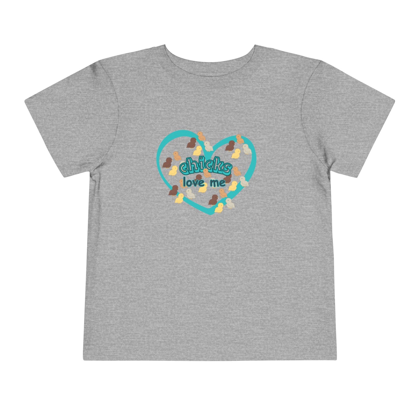 Toddler Easter Tee — "Chicks Love Me" Joke Heart Chick Pattern Shirt for boys