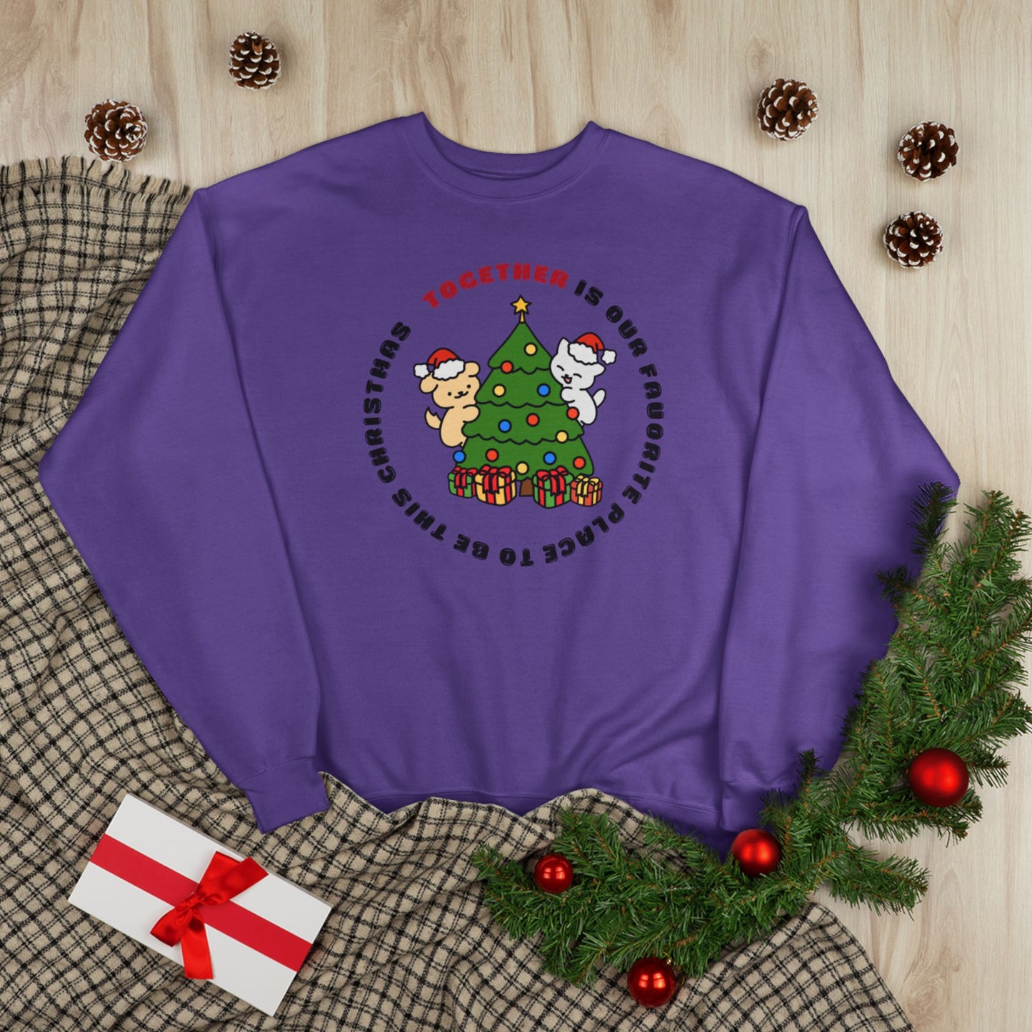 Matching Family Christmas Sweatshirt — "Together is Our Favorite Place to Be" Unisex Holiday Pullover