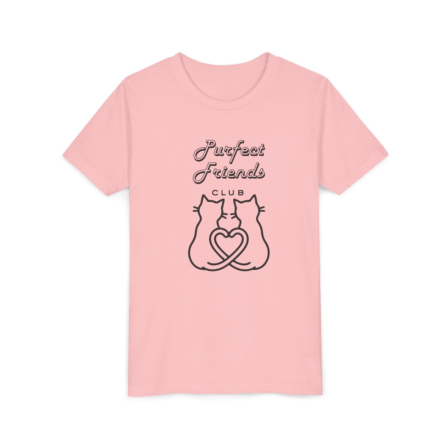 Youth Tee — "Purrfect Friends Club" Cat Graphic