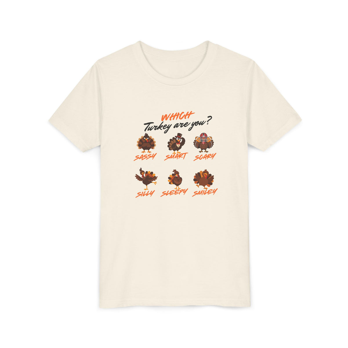 Which Turkey are you? Youth Thanksgiving Short Sleeve Shirt