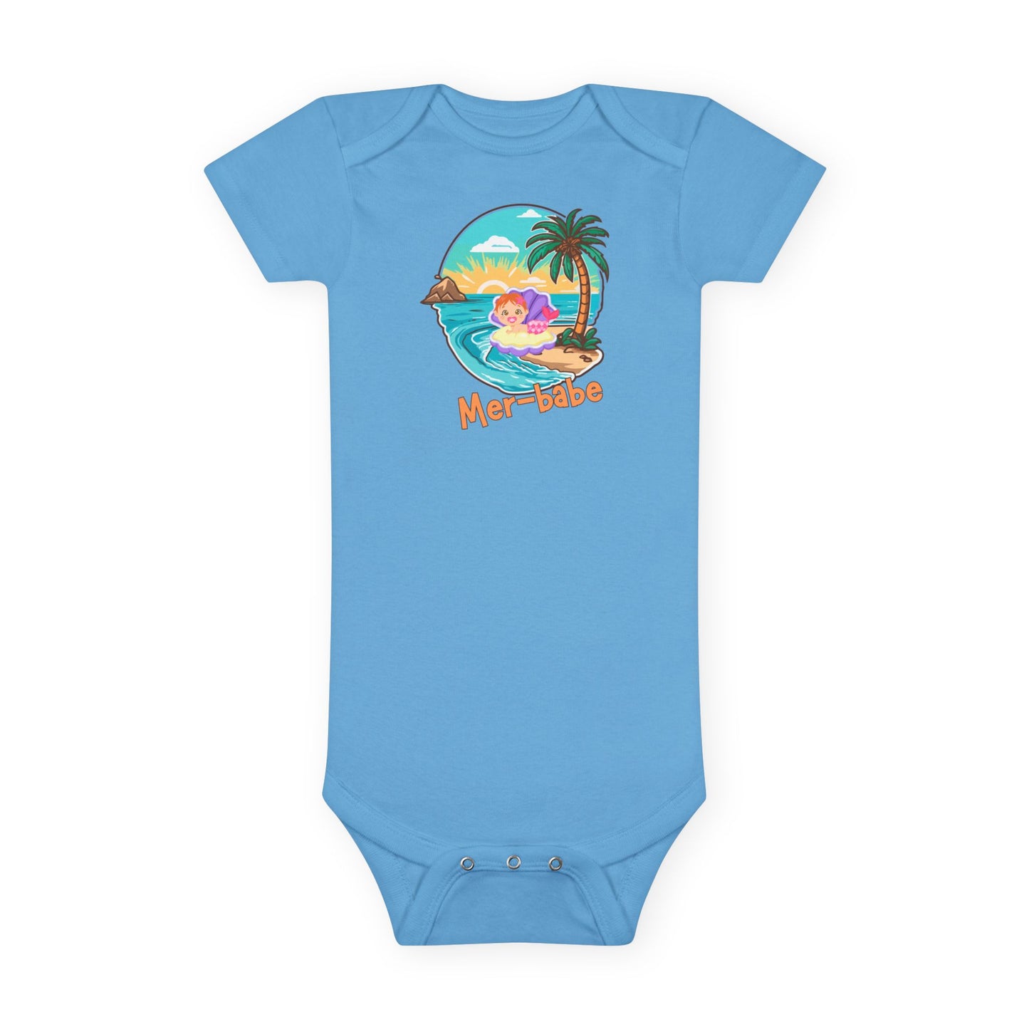 Mer-Bae, Cute Mermaid Design Baby Clothes, Beach Baby Apparel, Preemie to Toddler Outfit
