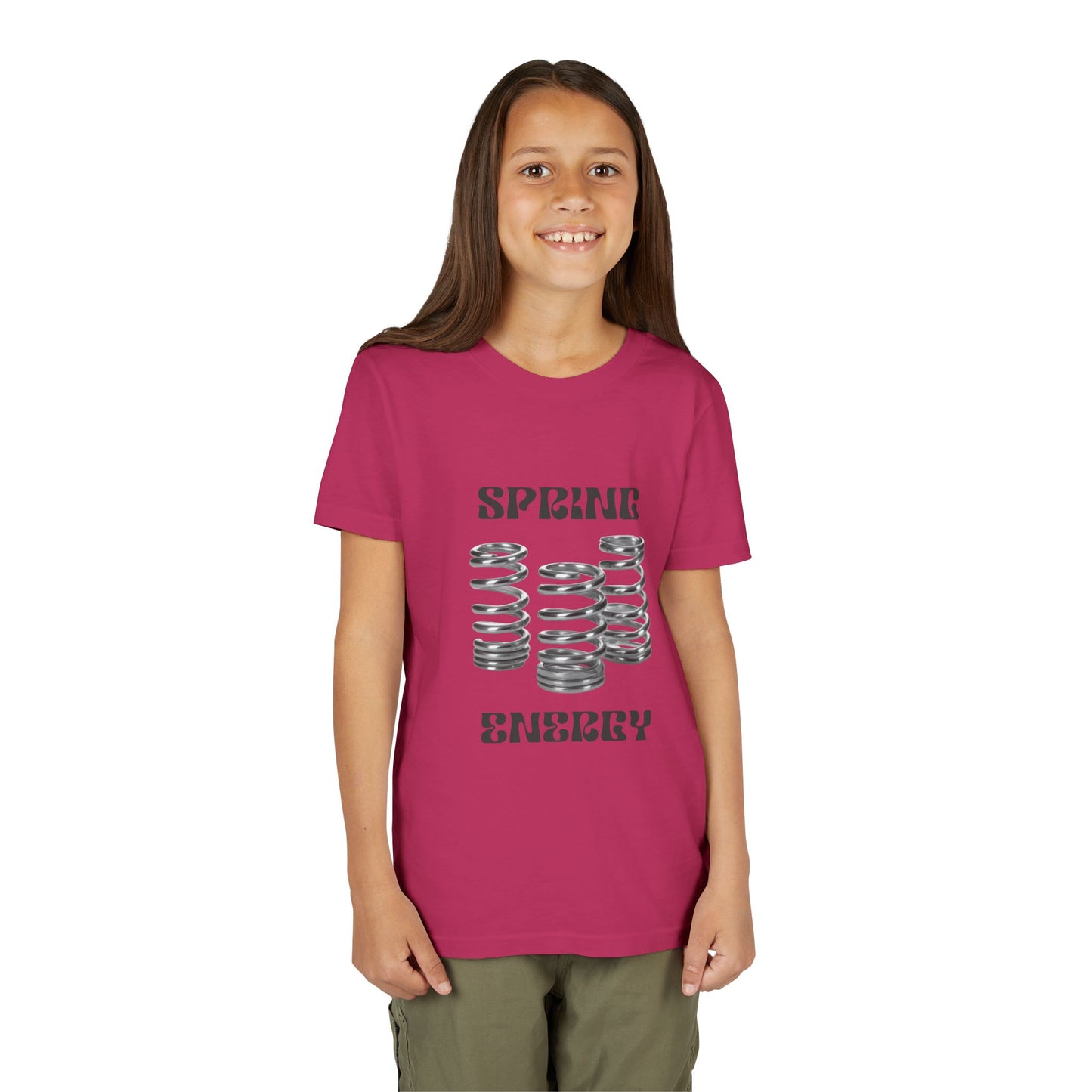 Spring Energy Unisex Youth T‑Shirt — Kids Graphic Tee with Coil Springs Design