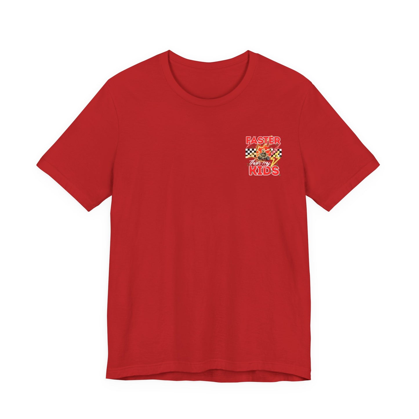 Faster Than My Kids Racing Tee — Motorcycle Retro Graphic Shirt